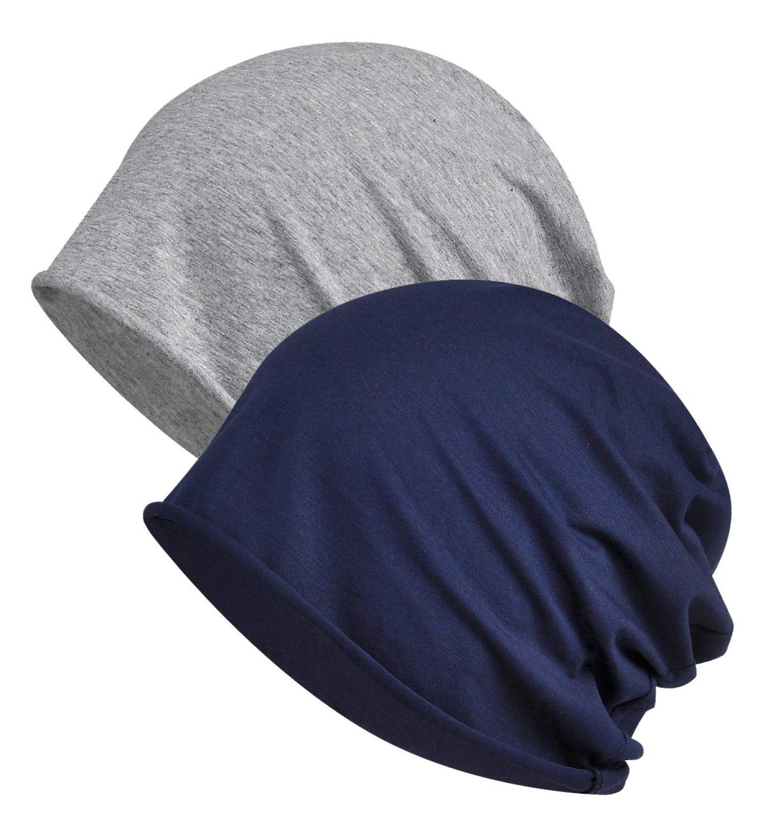 Welrog Women's Chemo Hat & Scarf - Soft Slouchy Turban Head Wrap for Cancer & Hair Loss King Size - Blue & Light Gray - Buy Online on SooperMarket.com