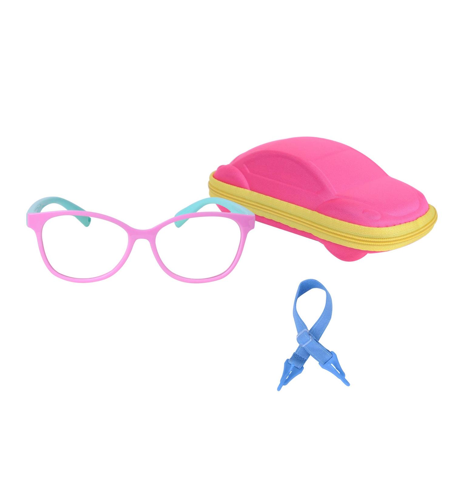 Kids Blue Light Filter Glasses - UV Protection TR90 Frames for Boys & Girls + Adjustable Band & Pink Case - Buy Online on SooperMarket.com
