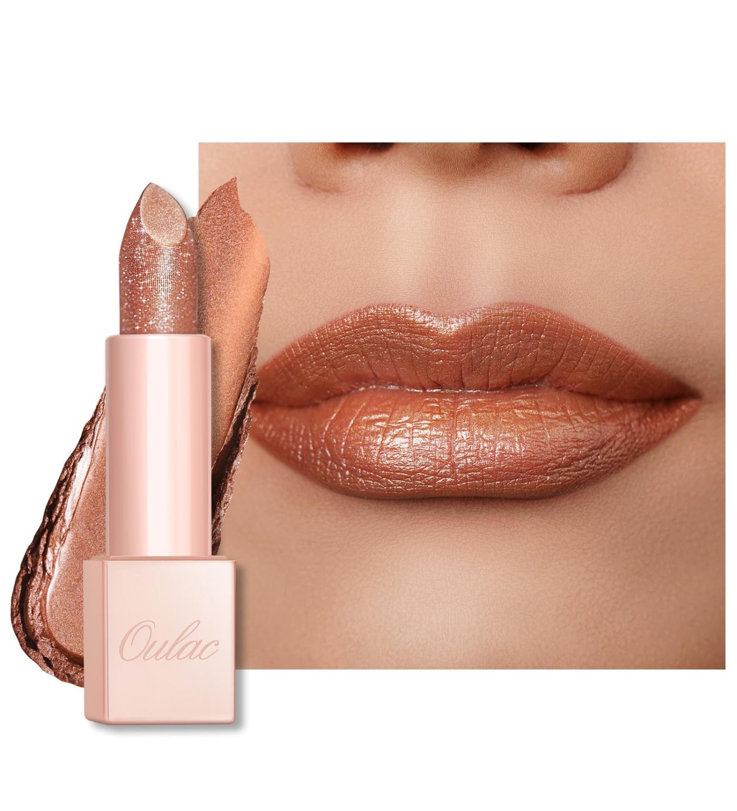 Oulac Moisture Shine Lipstick Bronze - Vegan Shimmering Lip Care for Hydrated Lips (PG06 Precious Moment) - Buy Online on SooperMarket.com