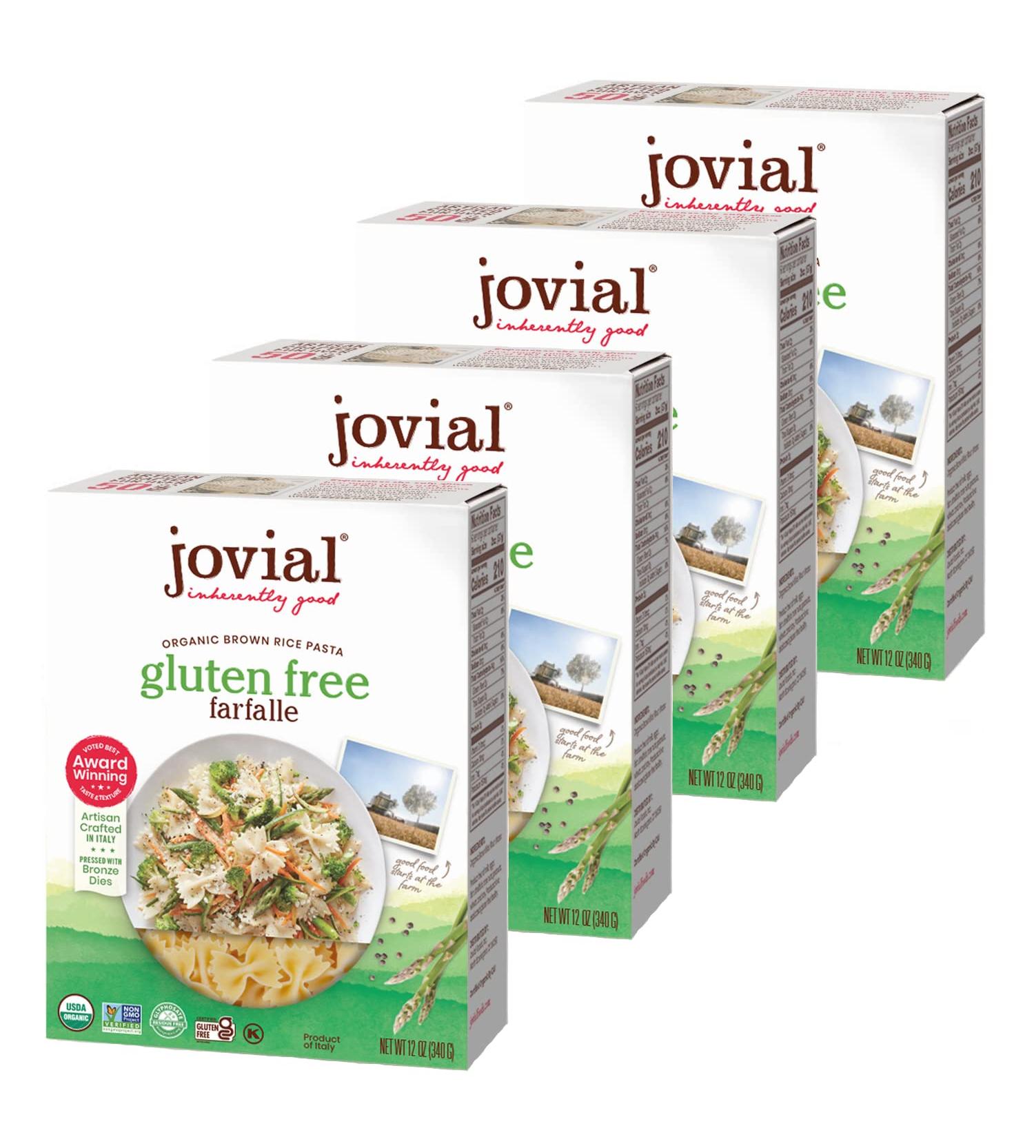 Jovial Organic Gluten Free Brown Rice Farfalle Pasta 12oz - Pack of 4 - Buy Online on SooperMarket.com