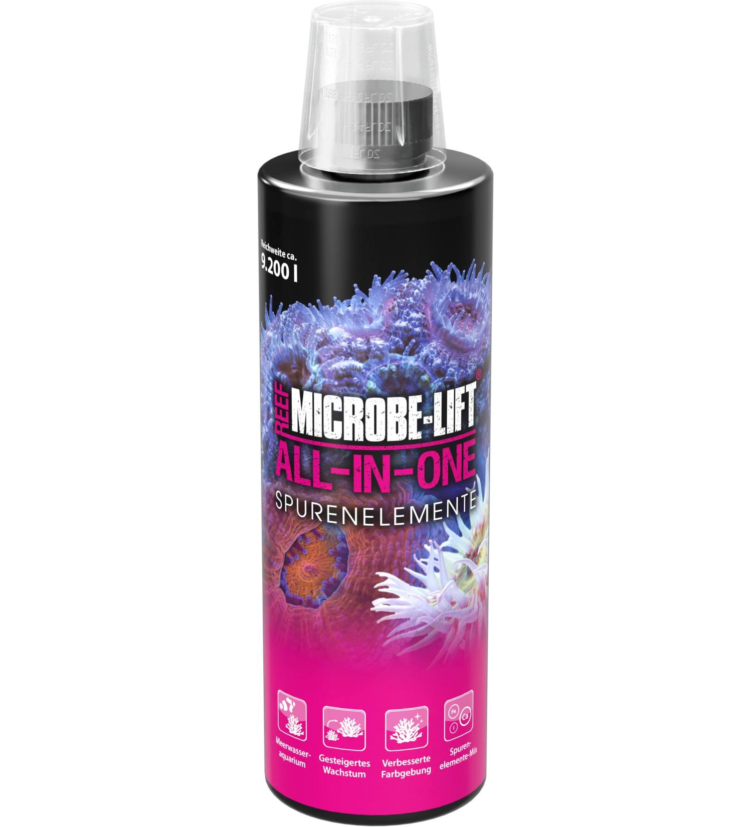 Microbe Lift All-in-One 473ml - Complete Coral Solution for Seawater Aquariums | Promotes Growth Colors & Vital Trace Elements | Multi-Colored - Buy Online on SooperMarket.com