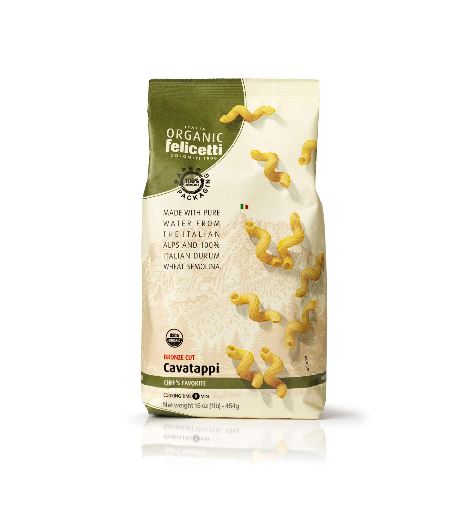 Organic Felicetti Cavatappi Pasta 16oz (454g) - Italian Non-GMO, 2 Pack - Buy Online on SooperMarket.com