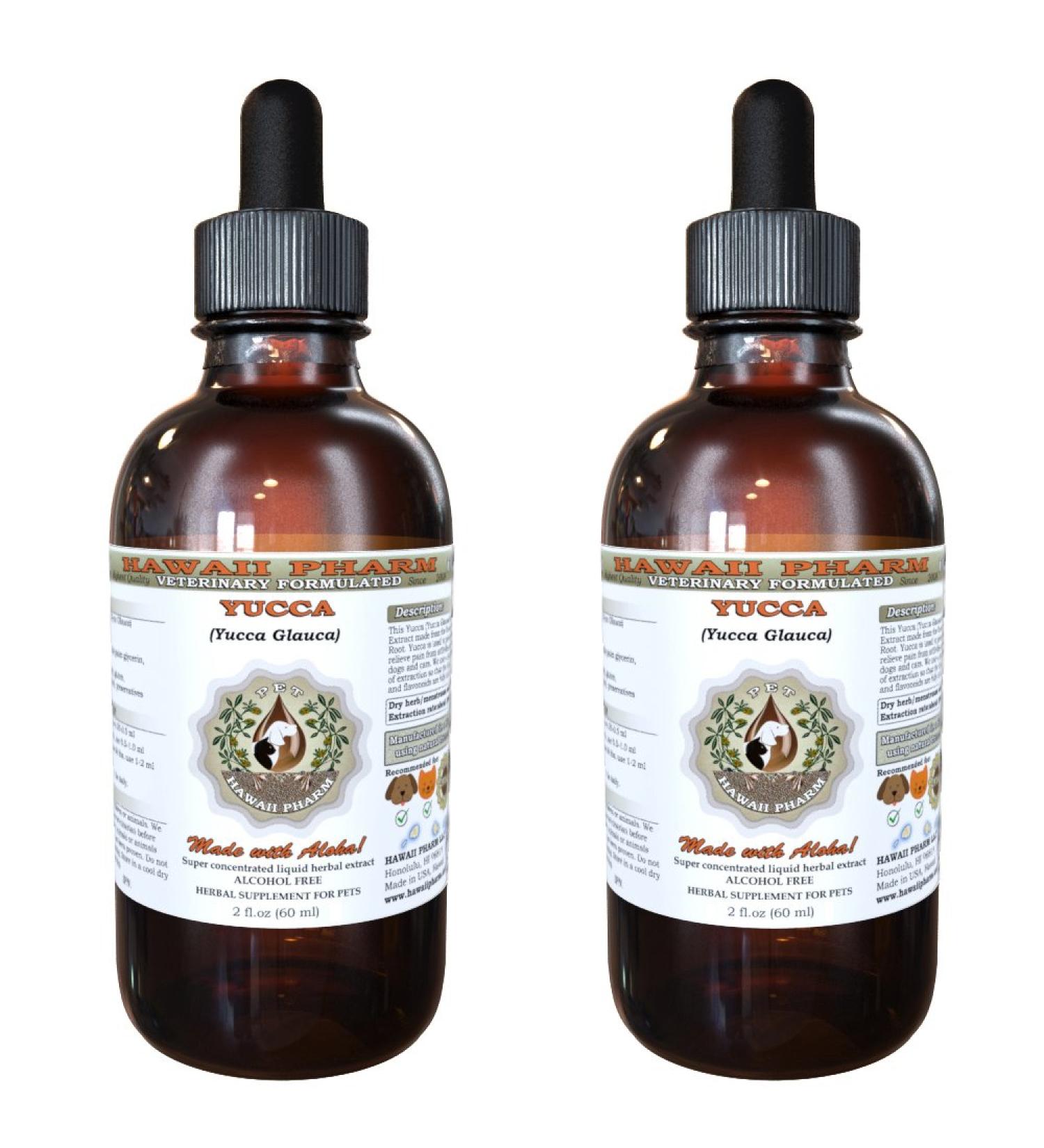 Organic Yucca Glauca Root Liquid Extract for Pets - 2x2 oz Alcohol-Free Herbal Supplement | HawaiiPharm - Buy Online on SooperMarket.com