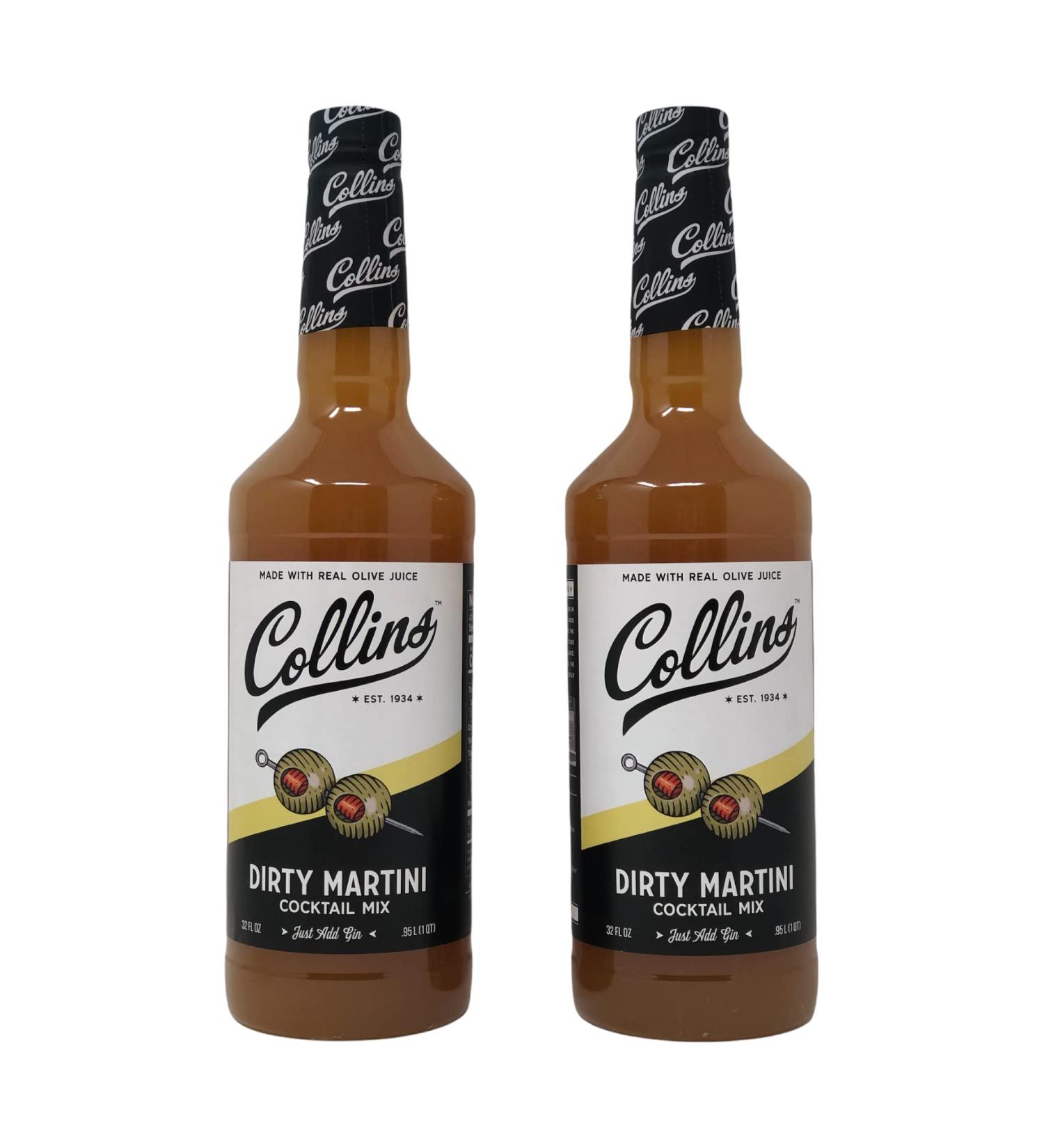 Lara's Gourmet Passions Collins Dirty Martini Cocktail Mix - 2 Pack (32 fl oz each) with Free 4-Count Coasters - Buy Online on SooperMarket.com
