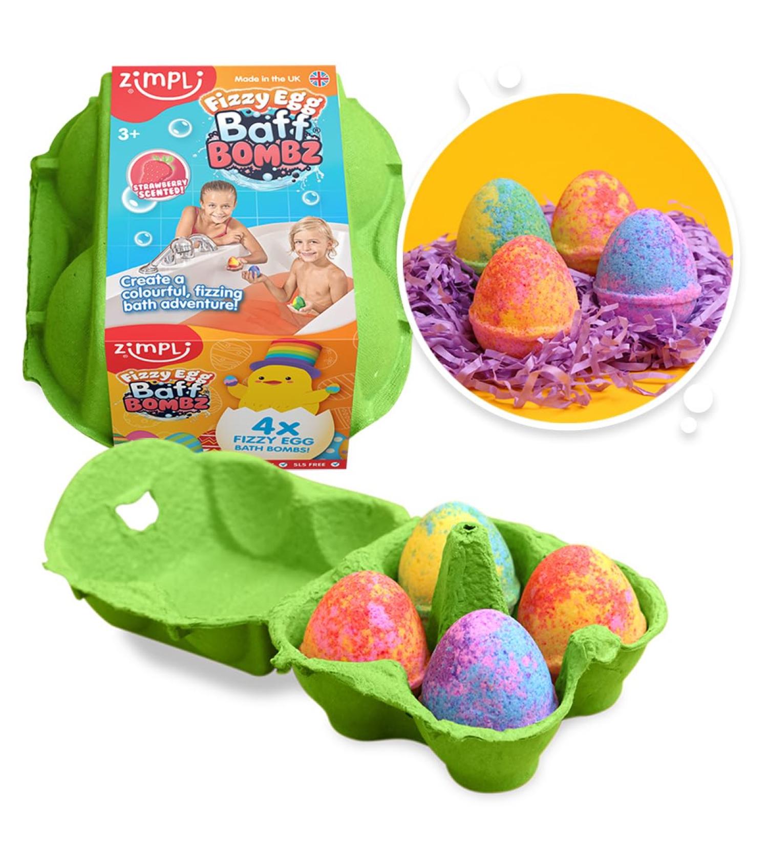 Zimpli Kids 4 x Fizzy Egg Baff Bombz Gift Set - Fun Easter Bath Bombs for Children - Buy Online on SooperMarket.com