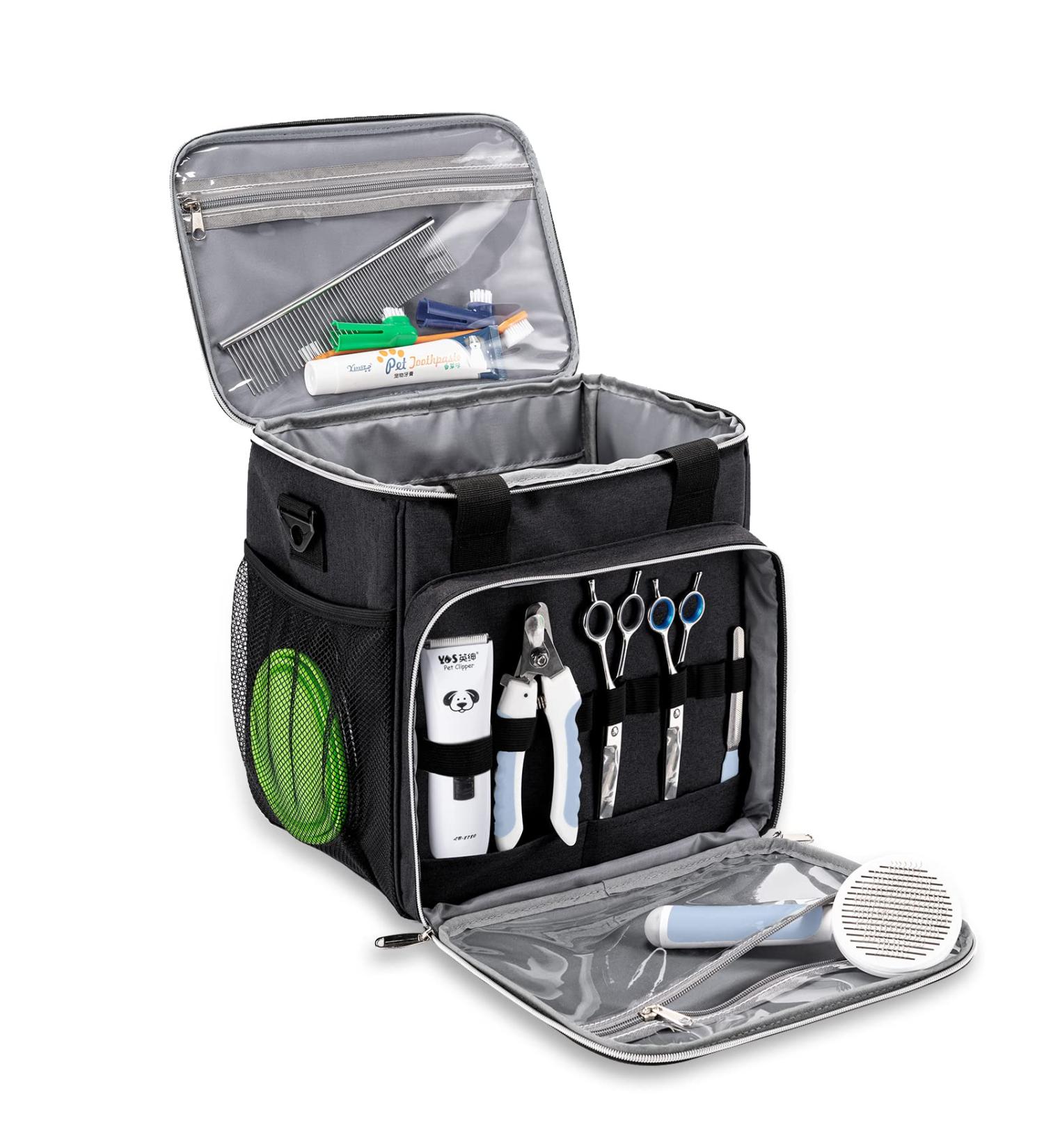 BABEYER Dog Grooming Bag - Pet Tool Kit Organizer Tote - Black - Buy Online on SooperMarket.com