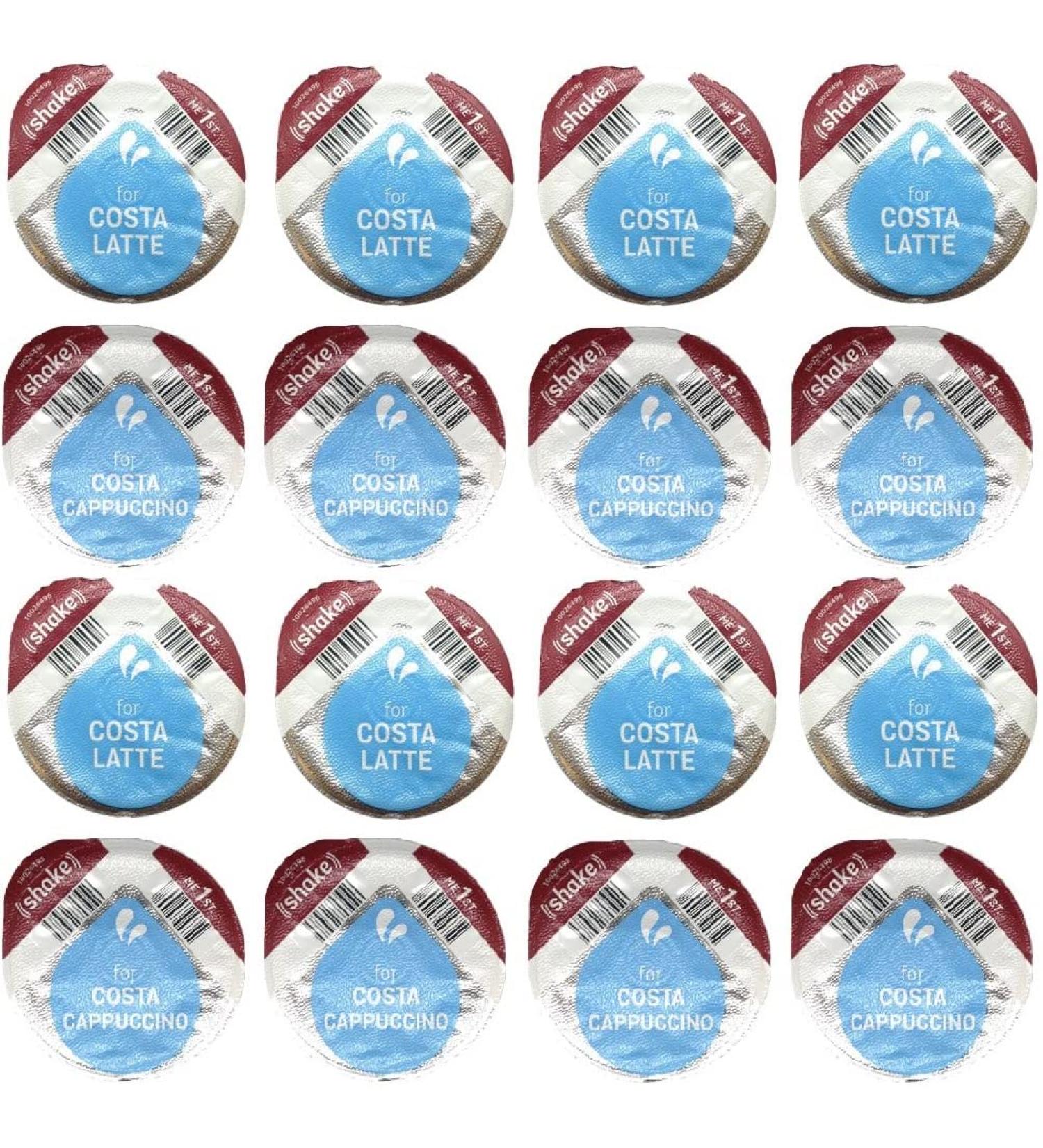Tassimo Costa Milk T-Discs ONLY - 24 x Costa Latte Milk + 24 x Costa Cappuccino Milk (NO COFFEE PODS) 48 T-Discs In Total - Buy Online on SooperMarket.com