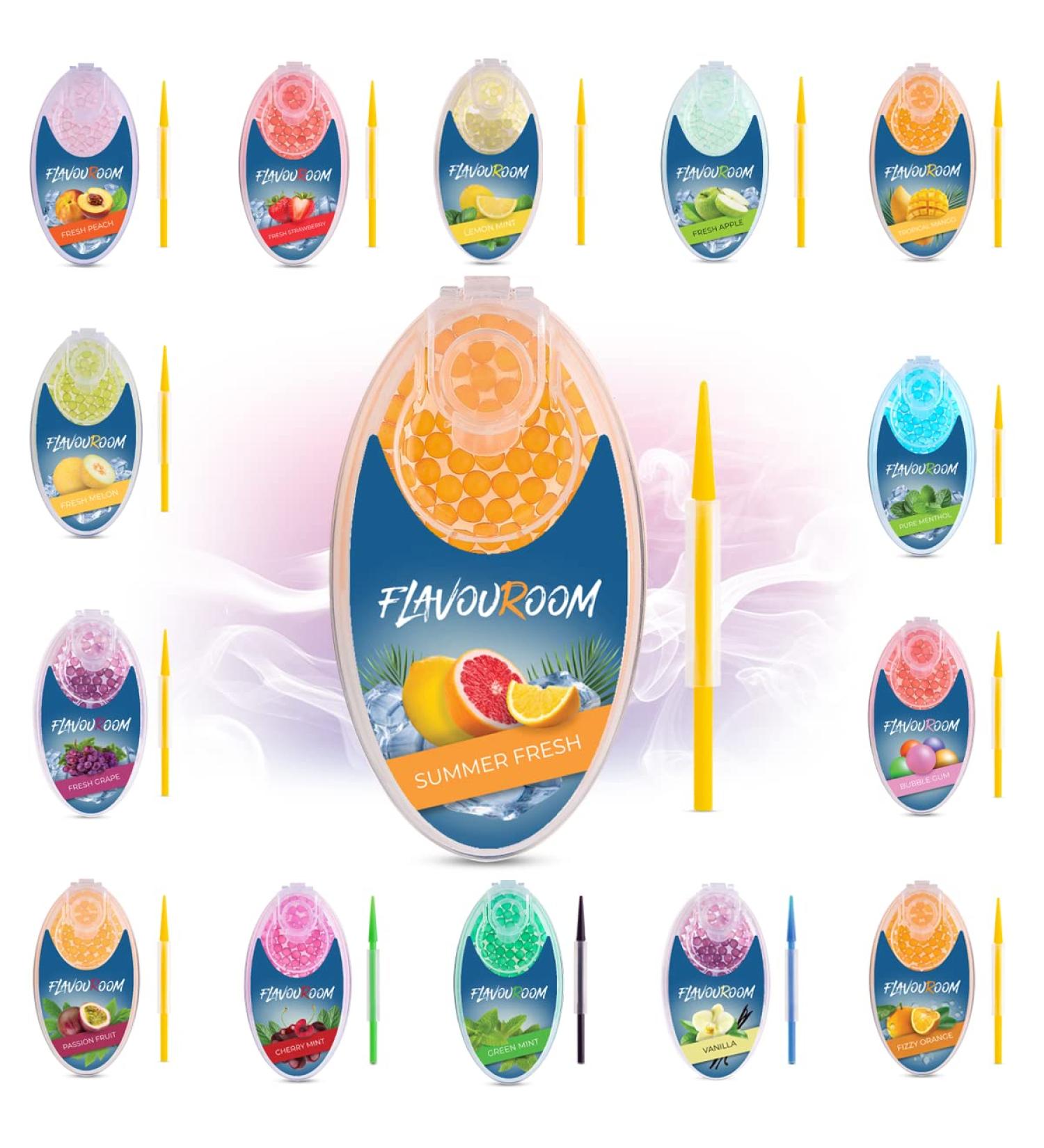 Flavoroom Premium Passion Fruit Aroma Capsules - 100 Set | Unforgettable DIY Flavor - Includes Storage Box | Summer Fresh - Buy Online on SooperMarket.com