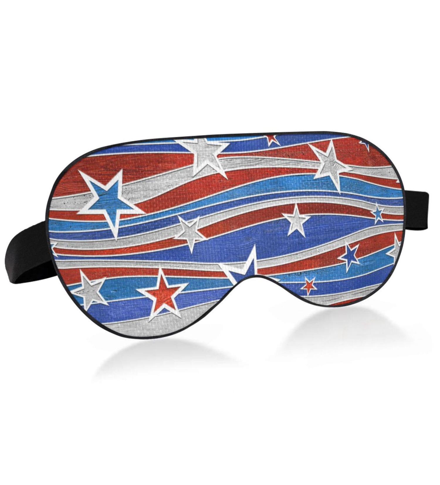 Haskirky Light Blocking Eye Mask - Breathable & Adjustable for Men and Women - Ideal for Travel, Yoga, Meditation - Deep Sleep Goodies - Blue/Red/White - Buy Online on SooperMarket.com