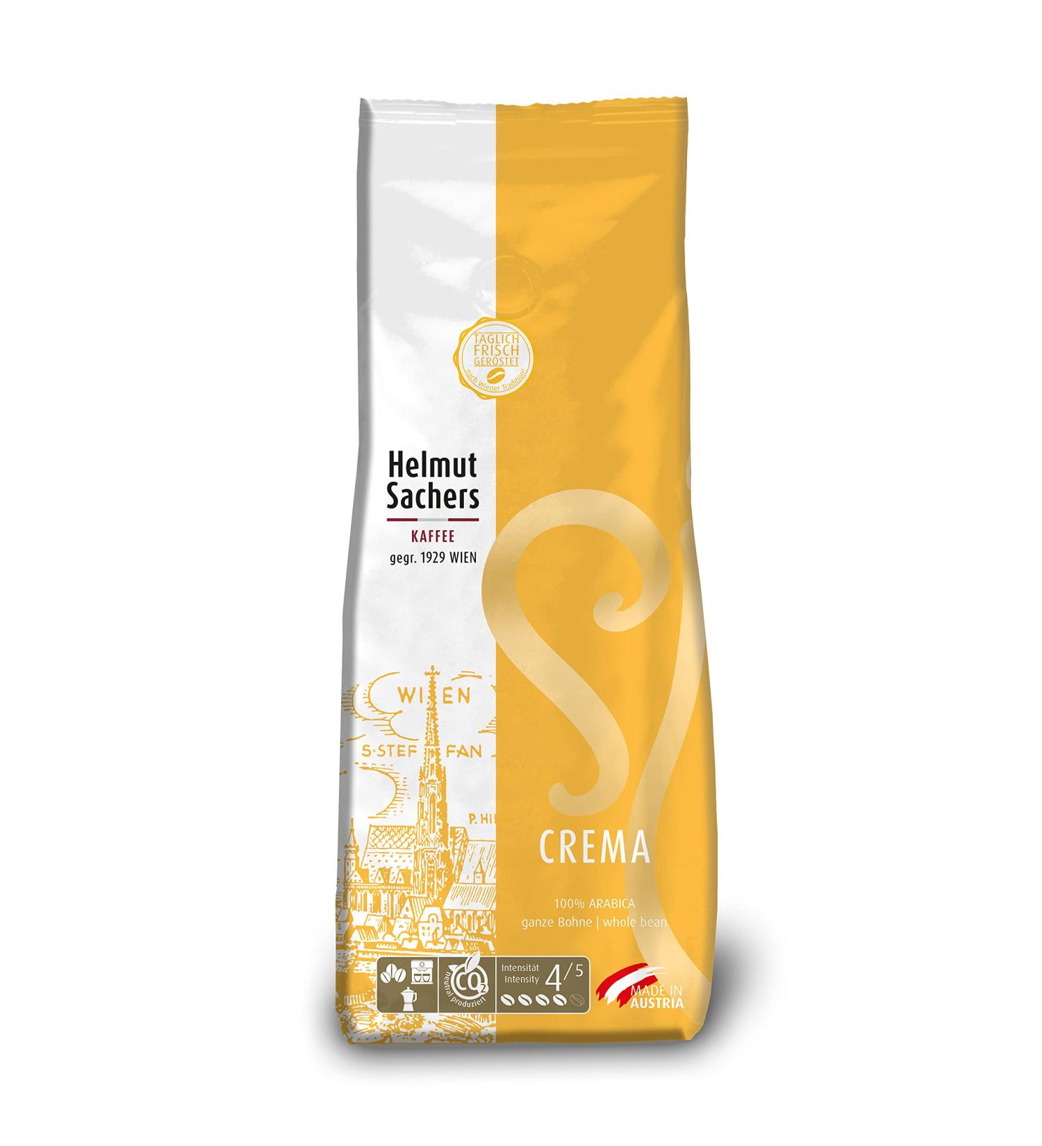 Helmut Sachers Coffee Crema - 100% Arabica Whole Beans 500g | Intensity 4/5 - Buy Internationally - Buy Online on SooperMarket.com