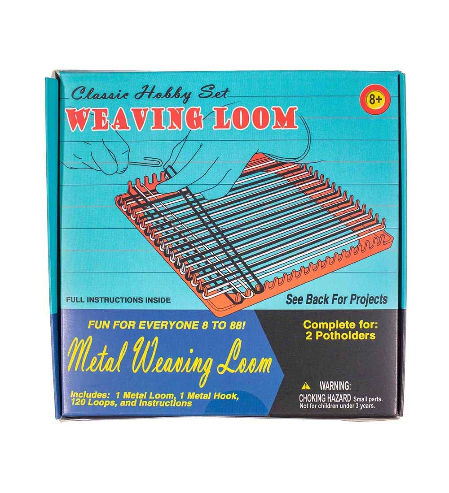 Retro Crafting Kit  Weaving Loom  Includes Materials to Make 2 Potholders  Family Fun