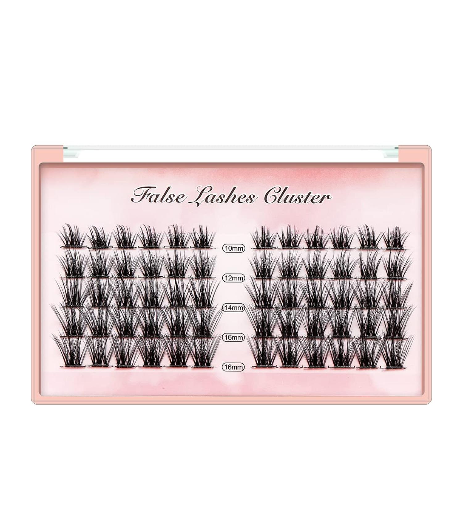 Buy 10-12-14-16mm Mixed Wide Stem Cluster Lashes | 3D Volume Soft & Lightweight Individual False Eyelashes - Buy Online on SooperMarket.com
