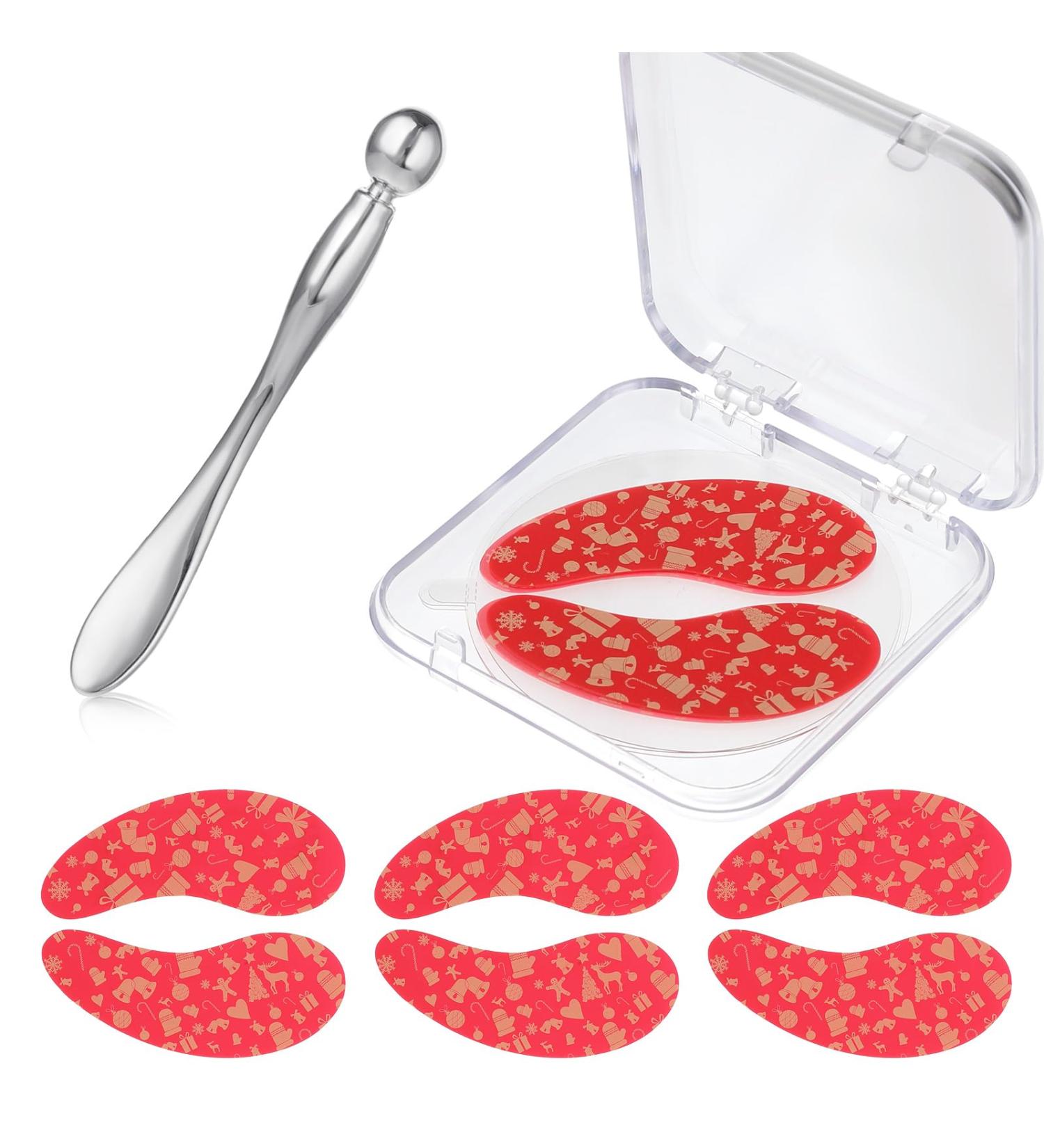 3 Pairs Reusable Under Eye Patches - Silicone Masks to Minimize Lines & Plump Wrinkles | Includes Metal Applicator for Dark Circles & Puffy Eyes | Perfect Christmas Gift for Eye Care - Buy Online on SooperMarket.com