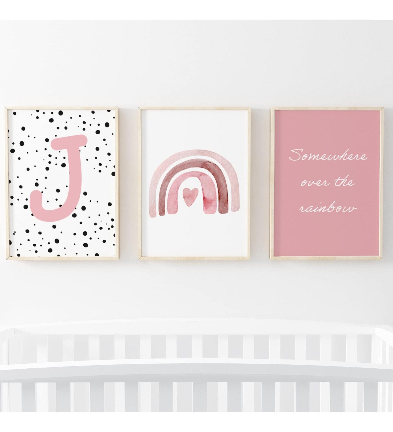 Pompom Prints Set - Scandi Boho Rainbow Nursery Decor (8x10 Inch J) - Buy Online on SooperMarket.com