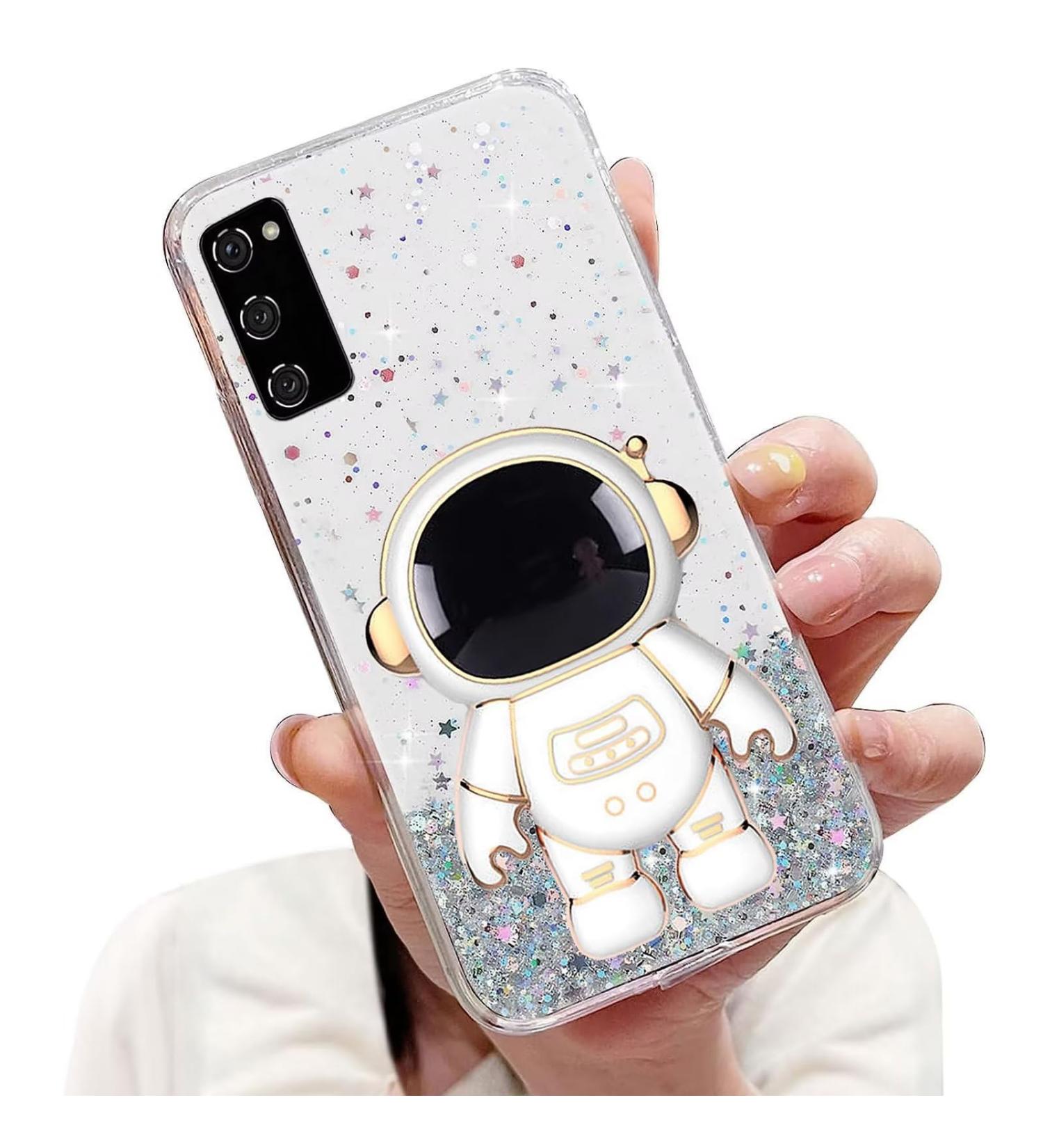 Buy Tivenfezk Nadoli Samsung Galaxy A02S Astronaut Hidden Stand Shell - Cartoon Glittering Soft Silicone Bling Transparent Case - Buy Online on SooperMarket.com