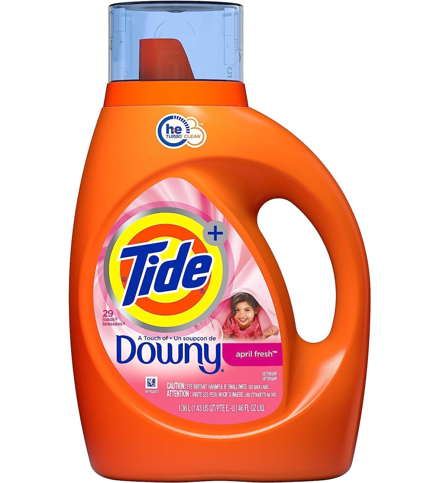 Tide Plus A Touch of Downy Liquid Laundry Detergent - April Fresh 46 fl oz 29 Loads | International Shipping Available - Buy Online on SooperMarket.com