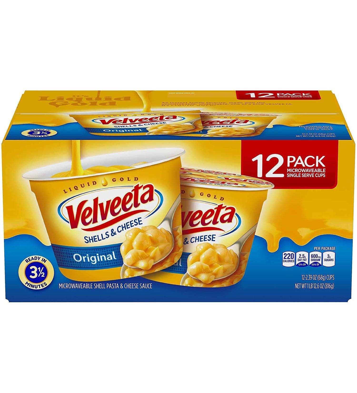 Kraft Velveeta Shells & Cheese Single-Serve Cups, 12 ct./2.39 oz. 2.39 Ounce (Pack of 12)