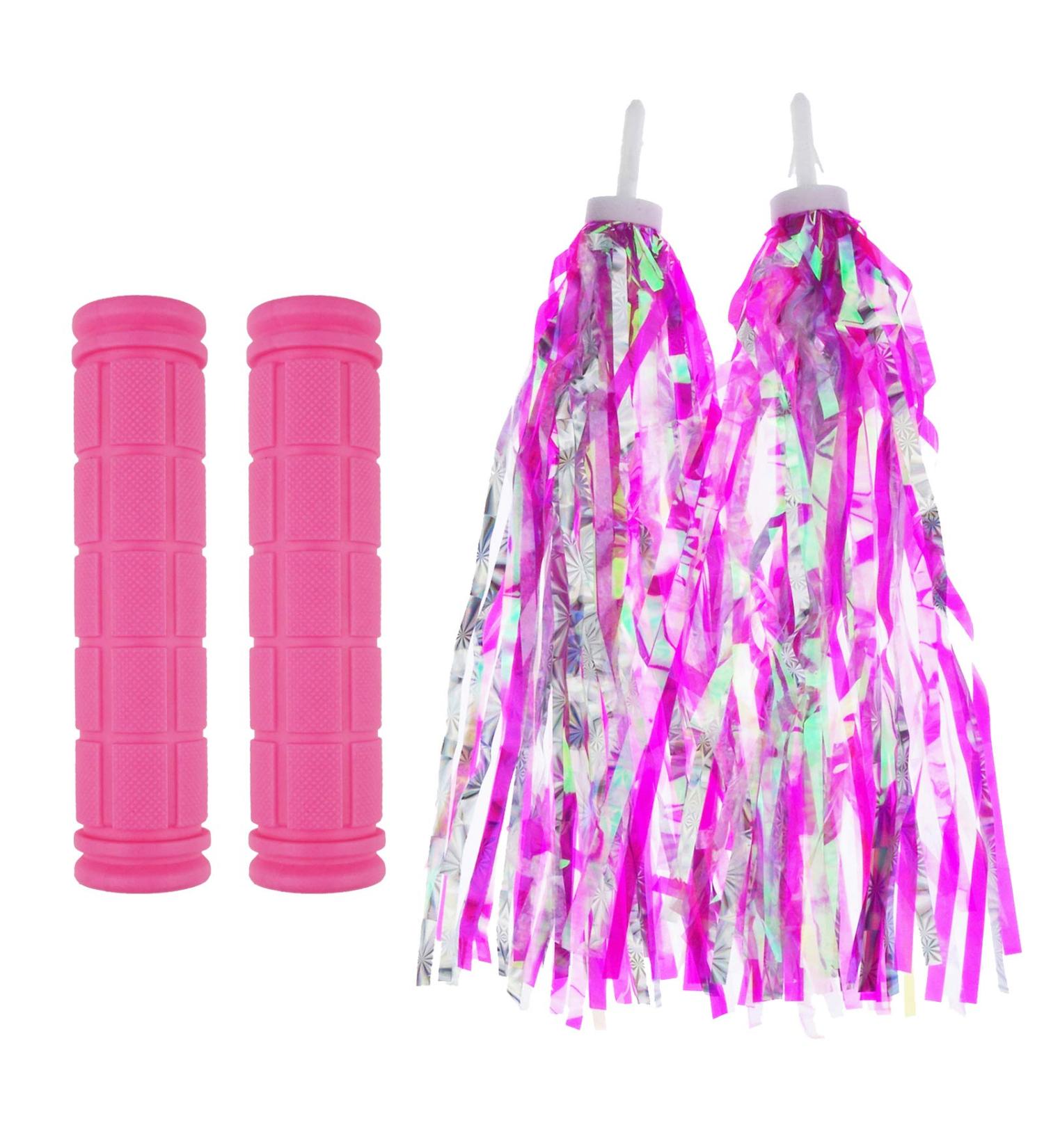 Kasteco 2 Pack Pink Bike Handlebar Streamers & Grips - For Bicycles & Scooters - Buy Online on SooperMarket.com