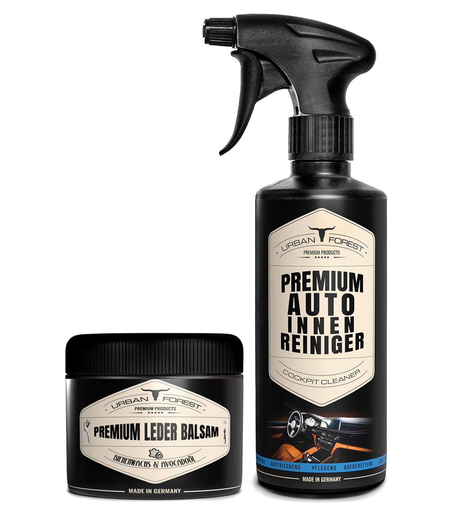 Car Interior Cleaner & Premium Leather Balm Set | 500ml Car Cleaner + 250ml Leather Care - Urban Forest - Buy Online on SooperMarket.com
