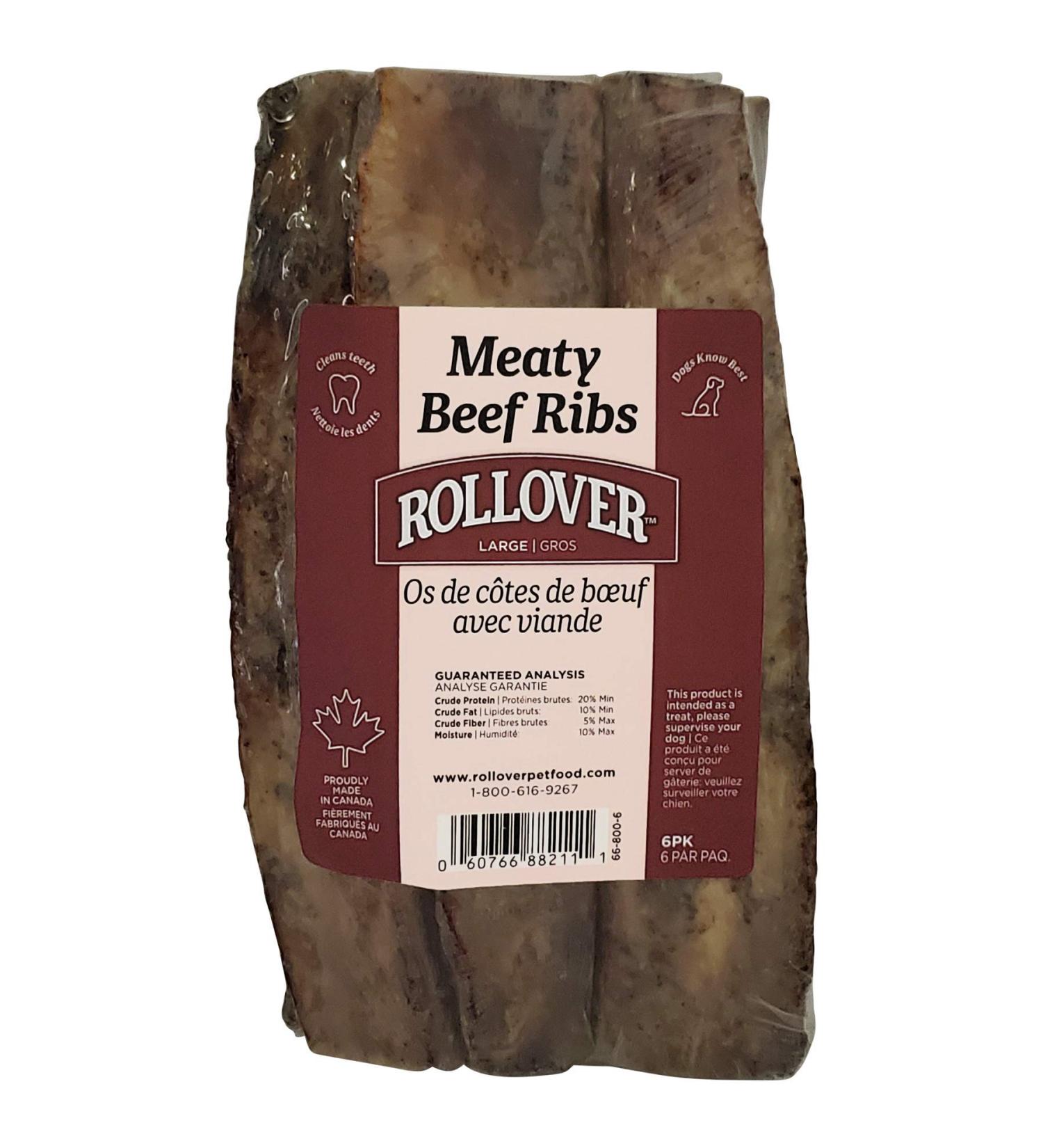 Rollover Large Meaty Beef Ribs - 6pk 1 count (Pack of 6)