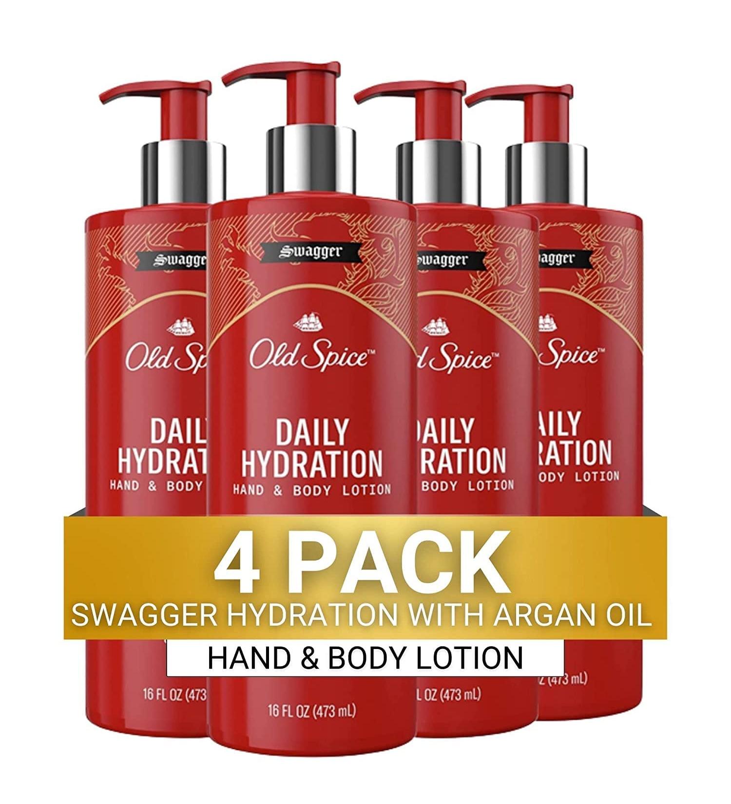 Old Spice Men's Daily Hydration Hand & Body Lotion Swagger with Argan Oil - 16 oz (Pack of 4) - Buy Online on SooperMarket.com
