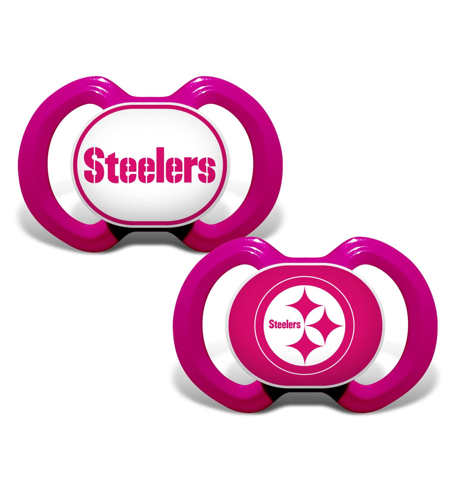 Pittsburgh Steelers BabyFanatic Girls Pink Pacifier 2-Pack - Official NFL Licensed Gear - Buy Online on SooperMarket.com
