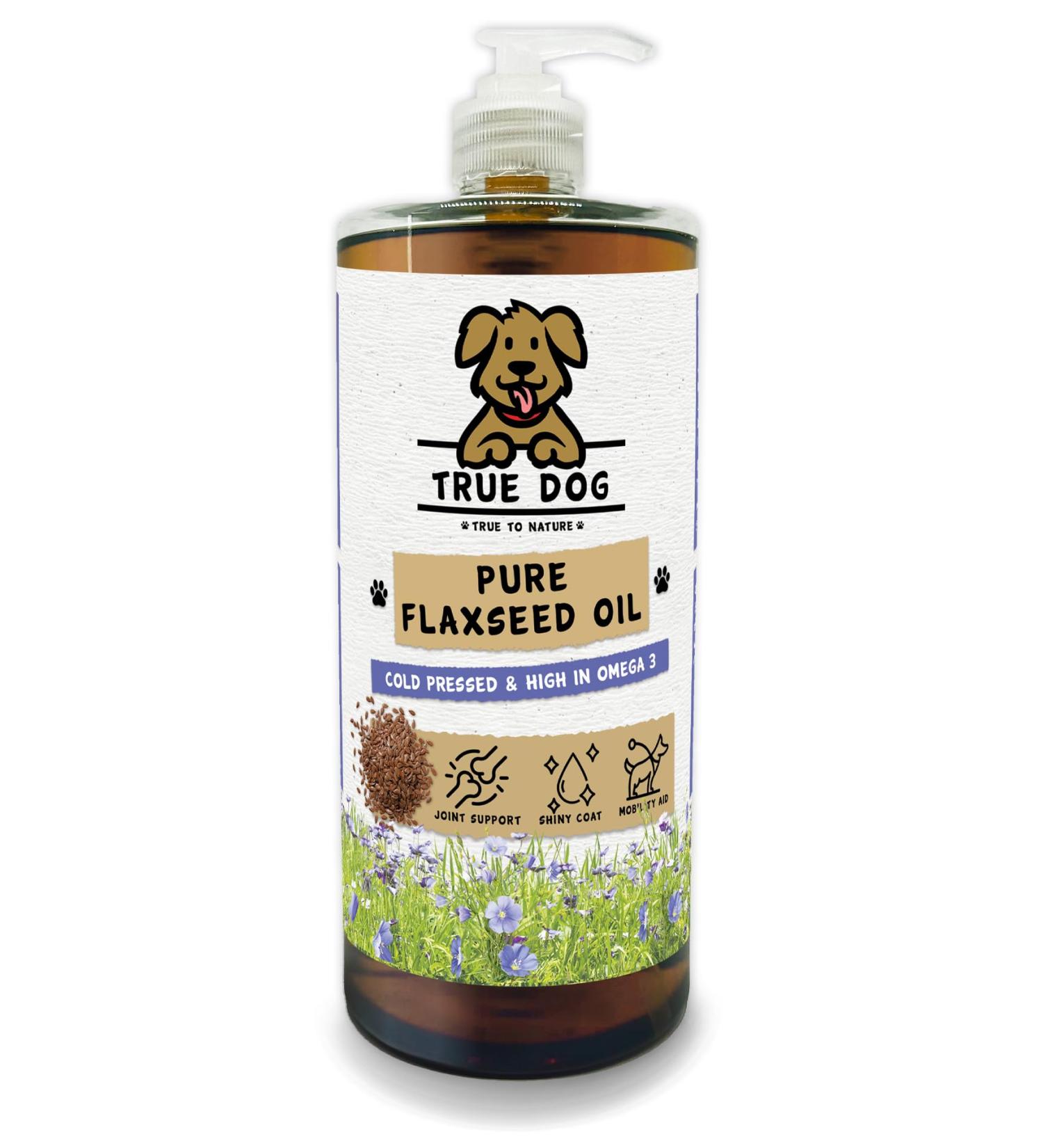 True Dog Flaxseed Oil for Dogs - Natural Omega 3 Supplement for Dogs & Cats - Linseed Oil - Joint Skin & Coat Support (500ml) - Buy Online on SooperMarket.com