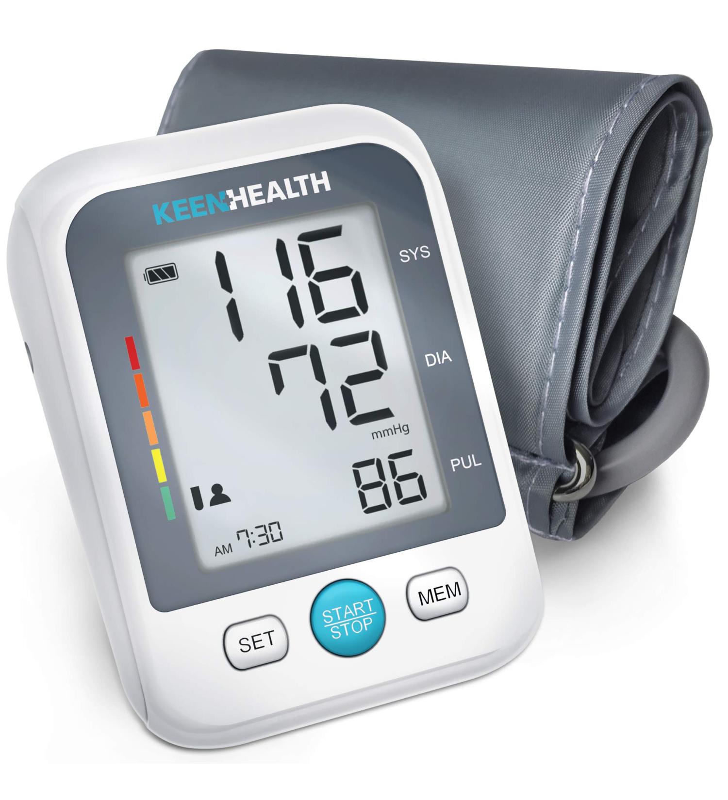 KEENHEALTH Digital Blood Pressure Monitor - 180 Reading Memory & Irregular Heartbeat Detection - Buy Online on SooperMarket.com