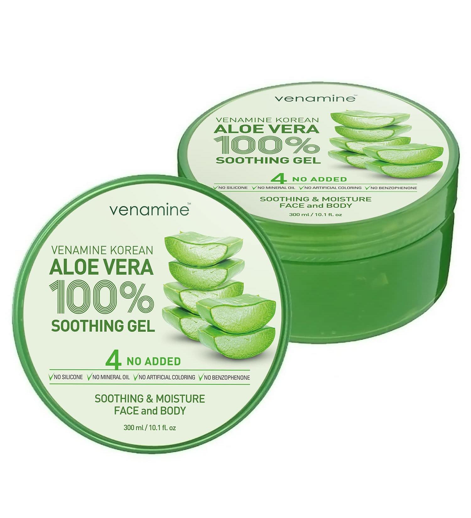 Venamine Korean Aloe Vera Soothing Moisture Gel 100 - 300ml for Face and Body - Buy Online on SooperMarket.com