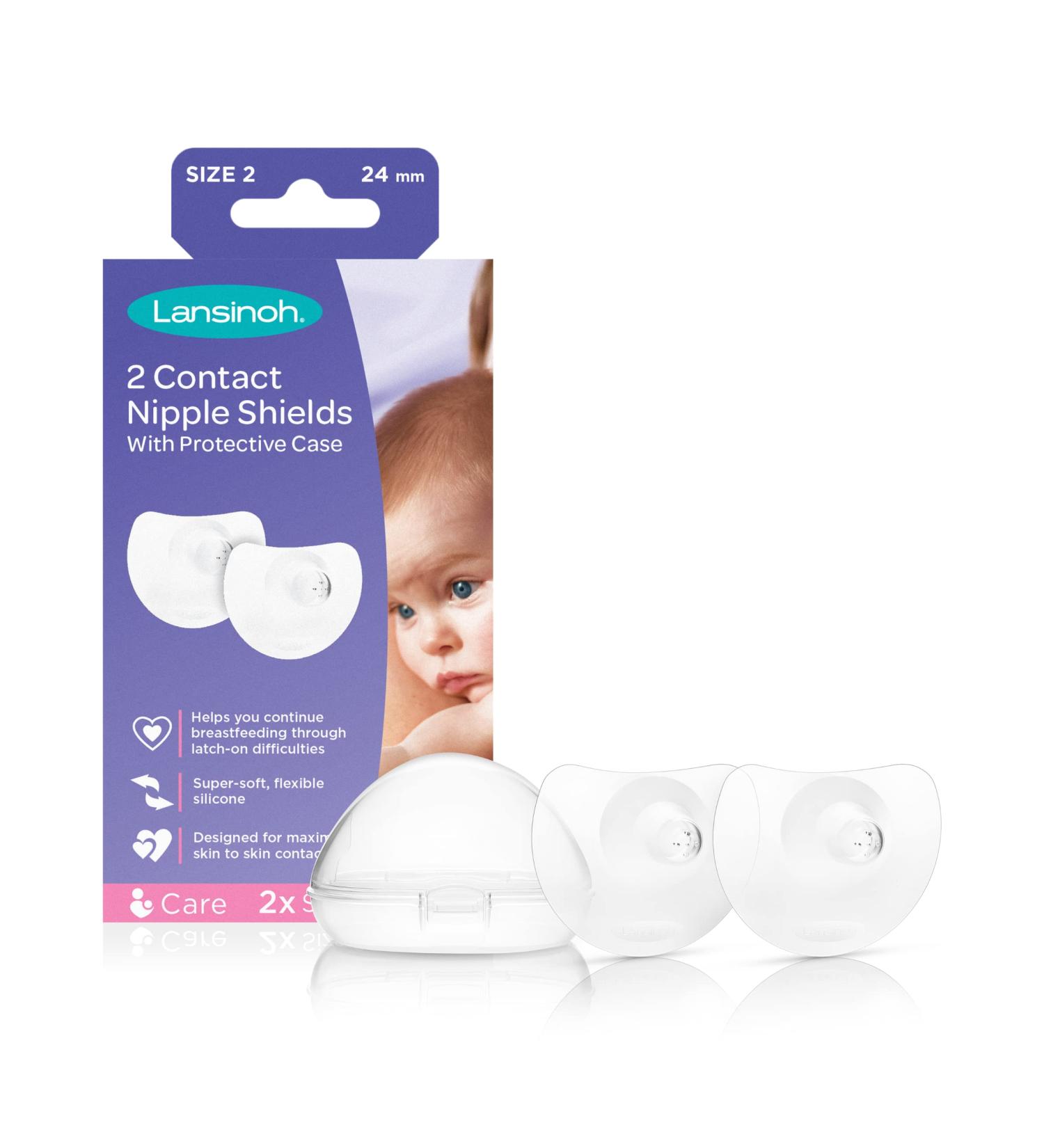 Lansinoh Contact Nipple Shields for Breastfeeding 2 Nipple Shields (24mm) and Case - Buy Online on SooperMarket.com