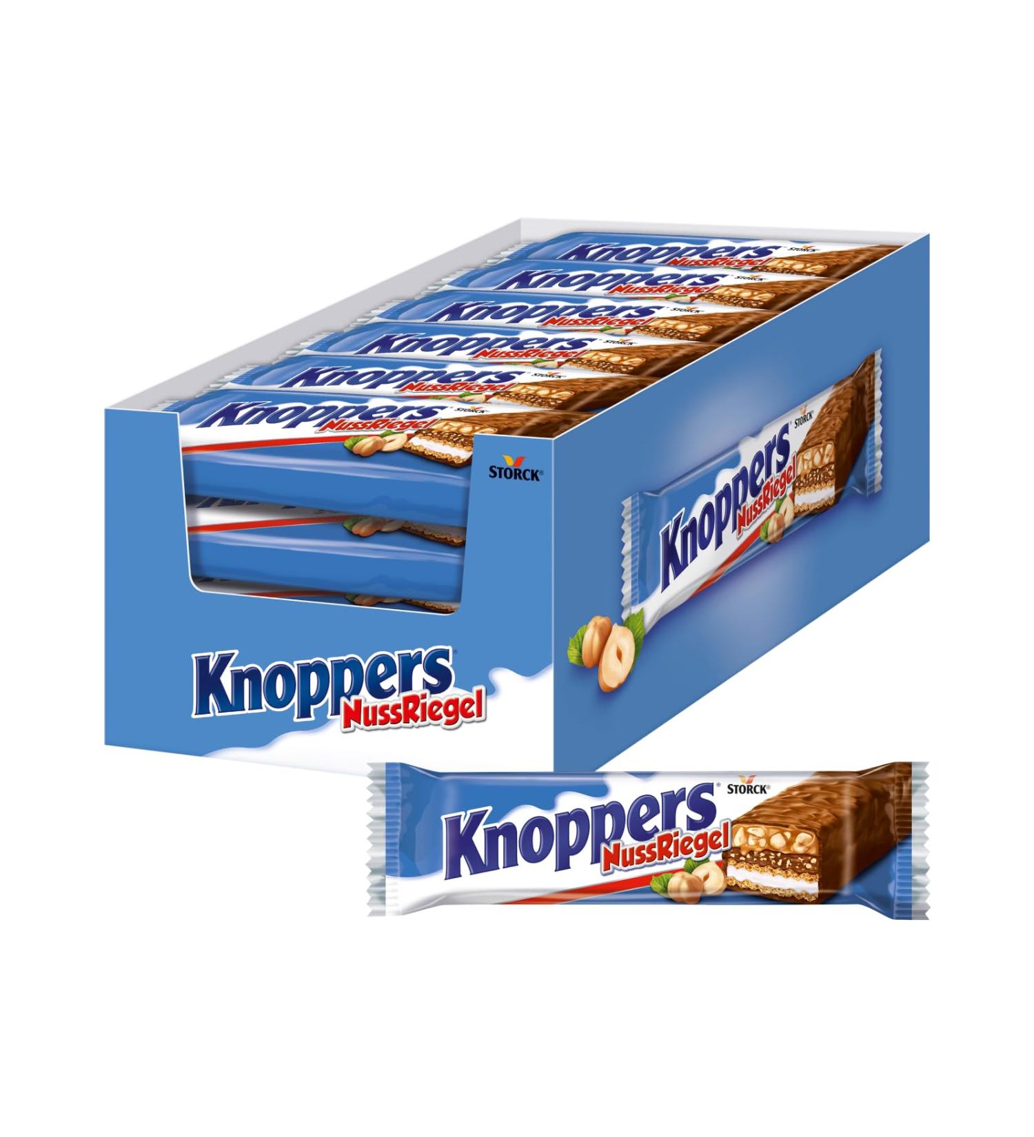 Buy Knoppers NussRiegel 24 x 40g Chocolate Bars with Milk Nougat Cream Hazelnuts & Caramel International Shipping Available - Buy Online on SooperMarket.com