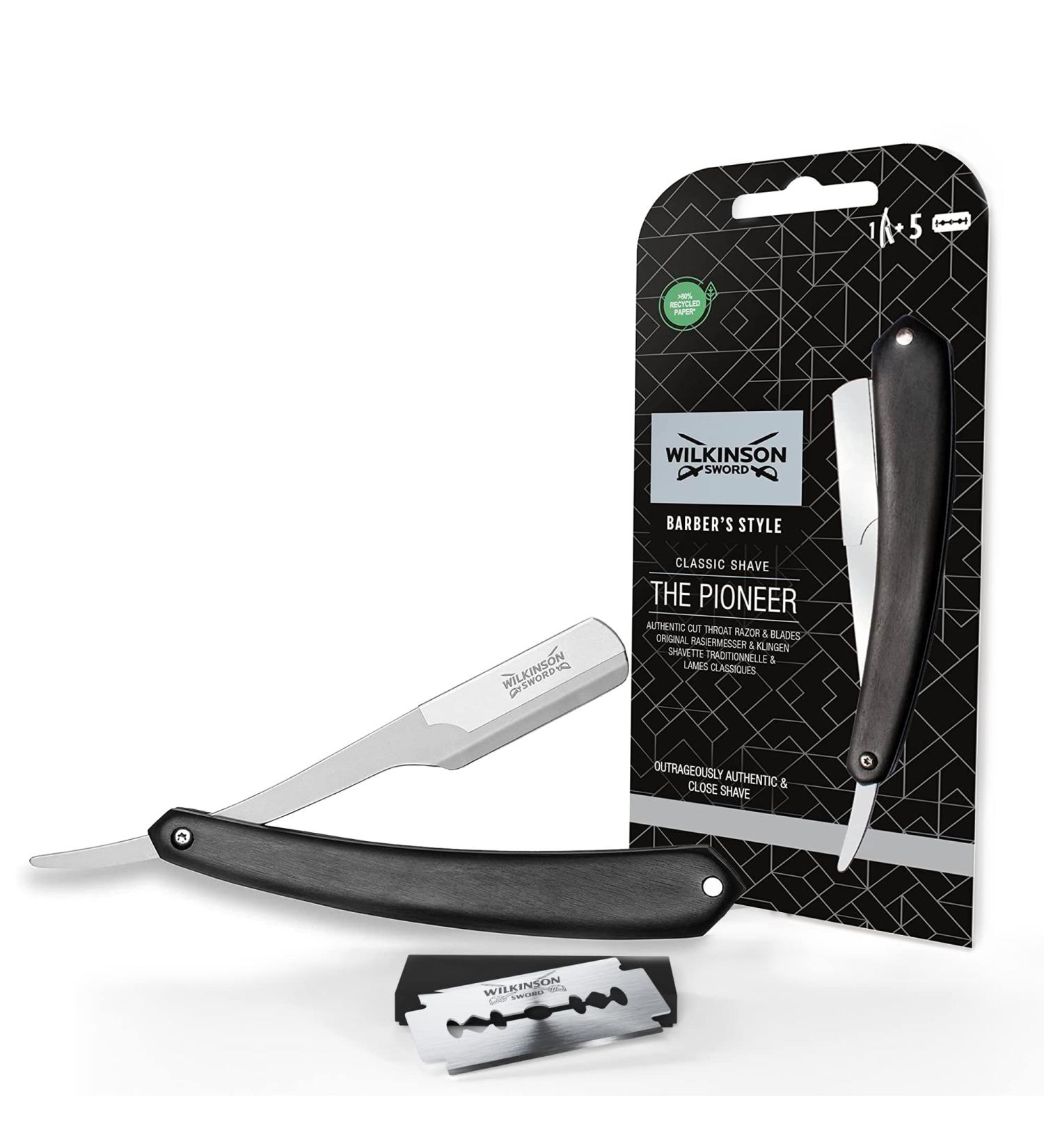 Wilkinson Sword Vintage Razor with 5 Double Blades - Classic Precision Shaving Set | Interchangeable Sounds (6 Pieces) - Buy Online on SooperMarket.com