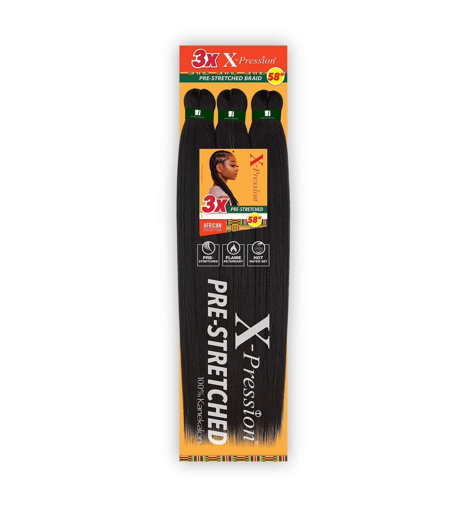 Sensationnel X-pression Prestretched Braiding Hair 3X 58 Inch Kanekalon Flame Retardant Yaki Braid - SM1B/27 - Buy Online on SooperMarket.com