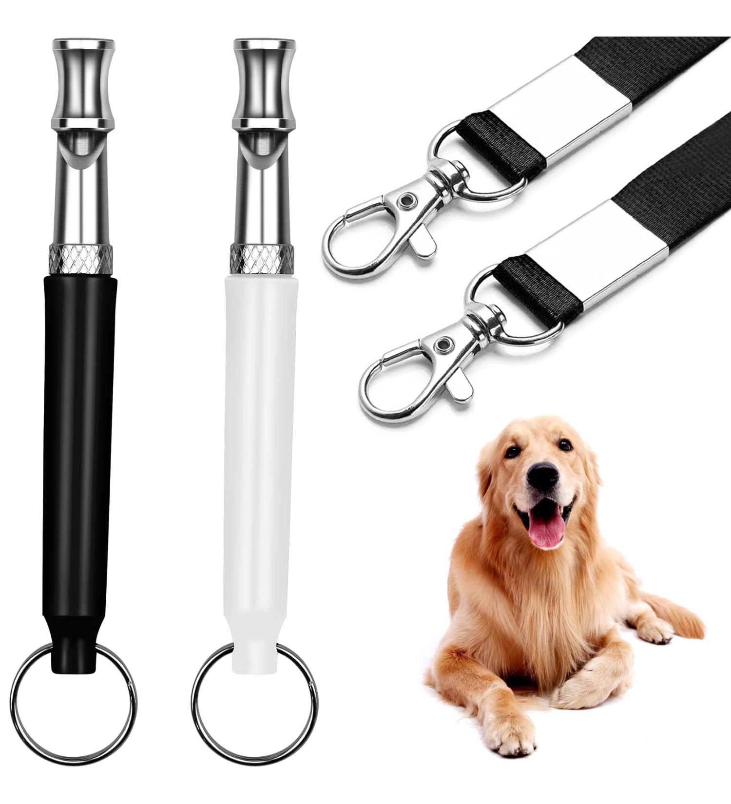 2 Pack Dog Whistle Dog Whistles for Recall Ultrasonic Stop Barking Silent Adjustable Dog Training Whistle with Lanyard White and Black - Buy Online on SooperMarket.com
