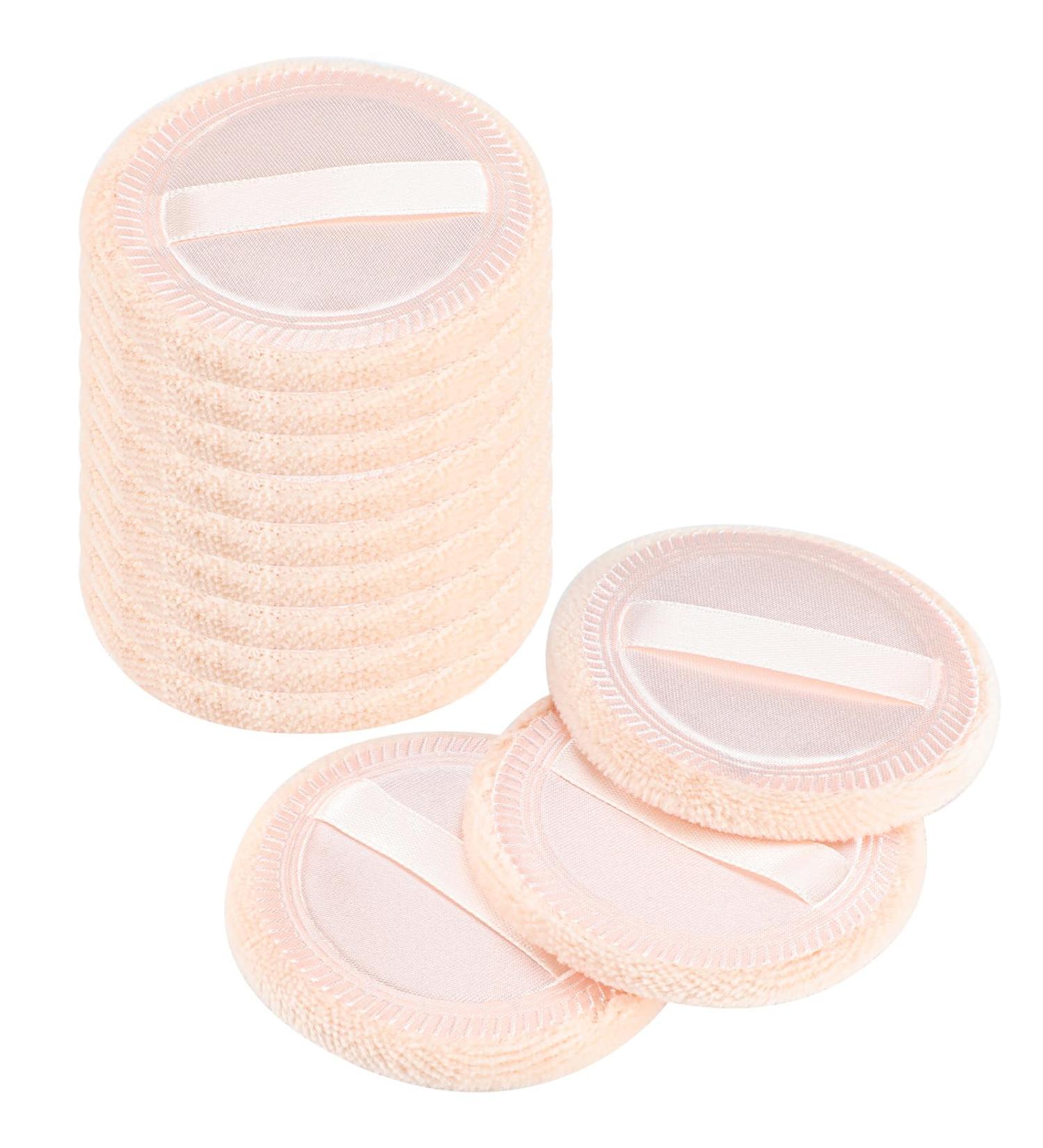 12 Soft Beige Makeup Powder Puffs - Ideal for Loose Setting & Pressed Powder | Cotton Face Pads for Flawless Skin - Buy Online on SooperMarket.com