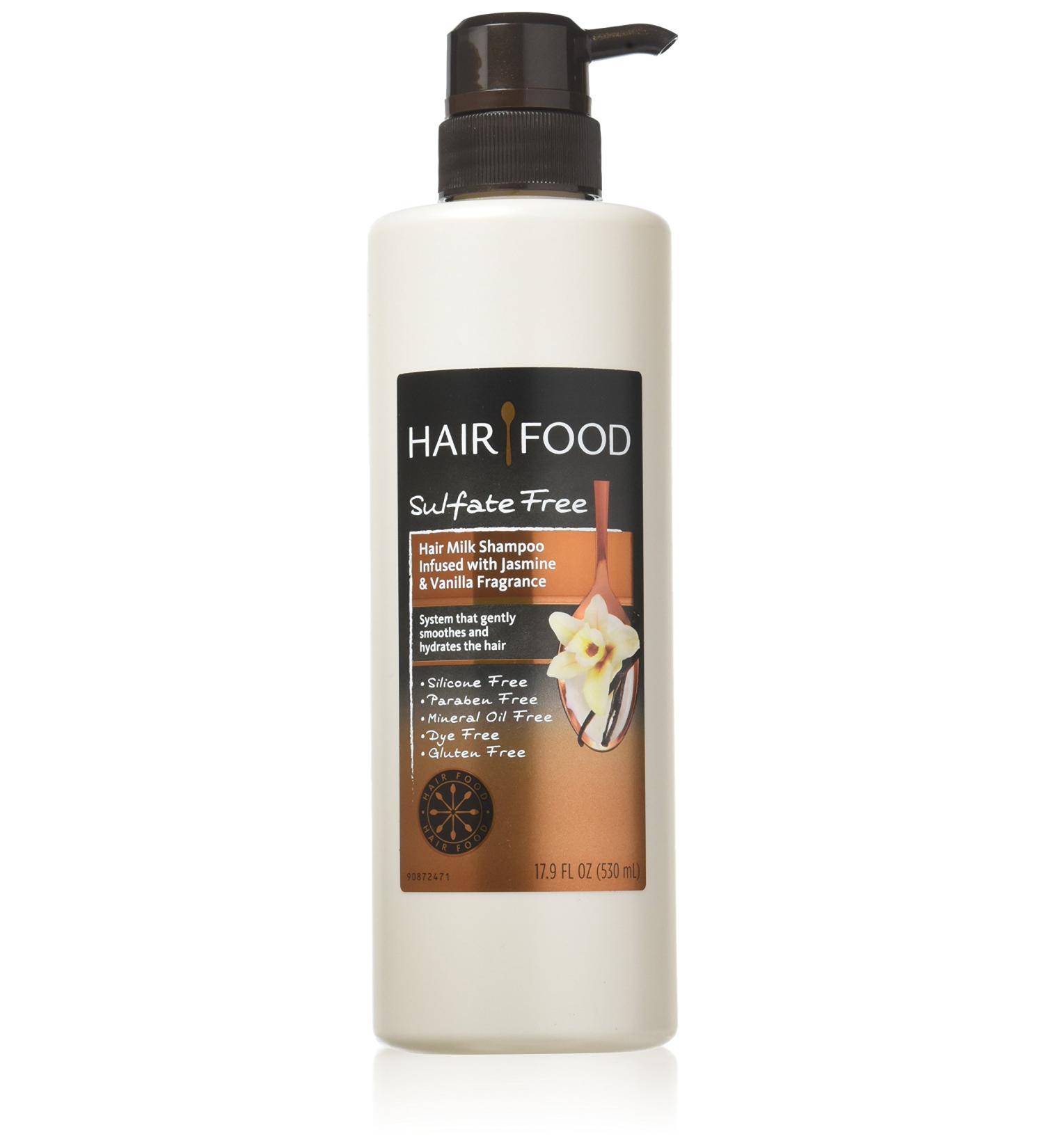 Buy Hair Food Sulfate-Free Hair Milk Shampoo with Jasmine & Vanilla 17.9 Fl Oz Nourishing & Moisturizing Formula for All Hair Types - Buy Online on SooperMarket.com