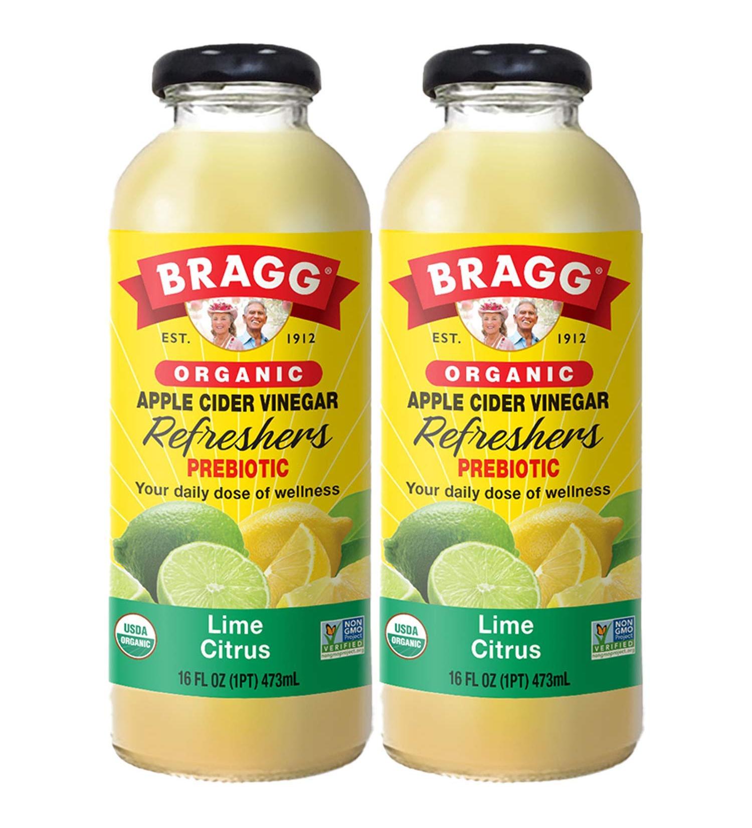 Bragg Organic Apple Cider Vinegar Limeade Drink 16 oz (Pack of 2) - All Natural - Buy Online on SooperMarket.com