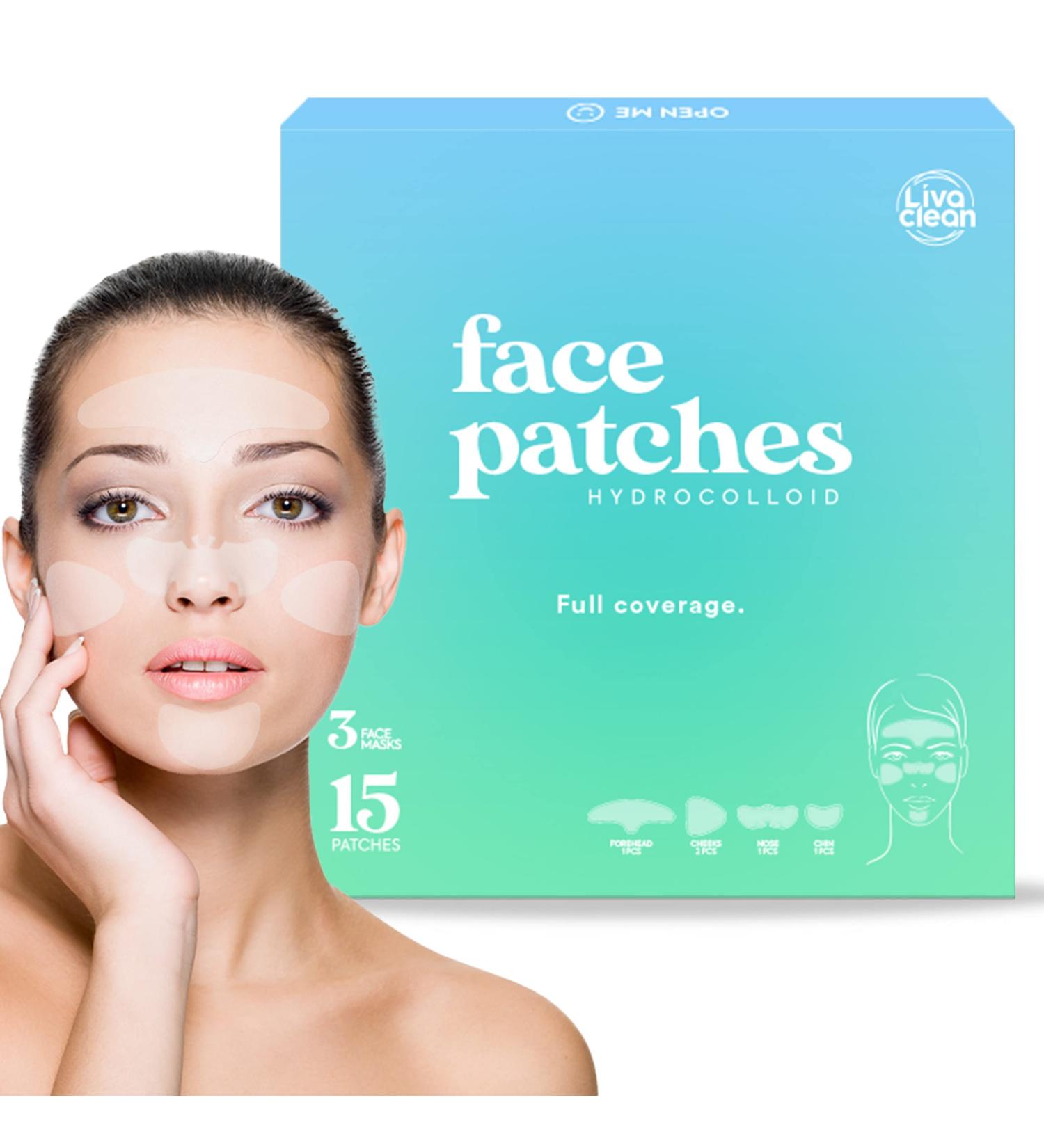 LivaClean Hydrocolloid Face Mask - 15 CT Pore & Chin Zit Patches | Large Hydrocolloid Pimple Patch Strips for Acne Care - Buy Online on SooperMarket.com