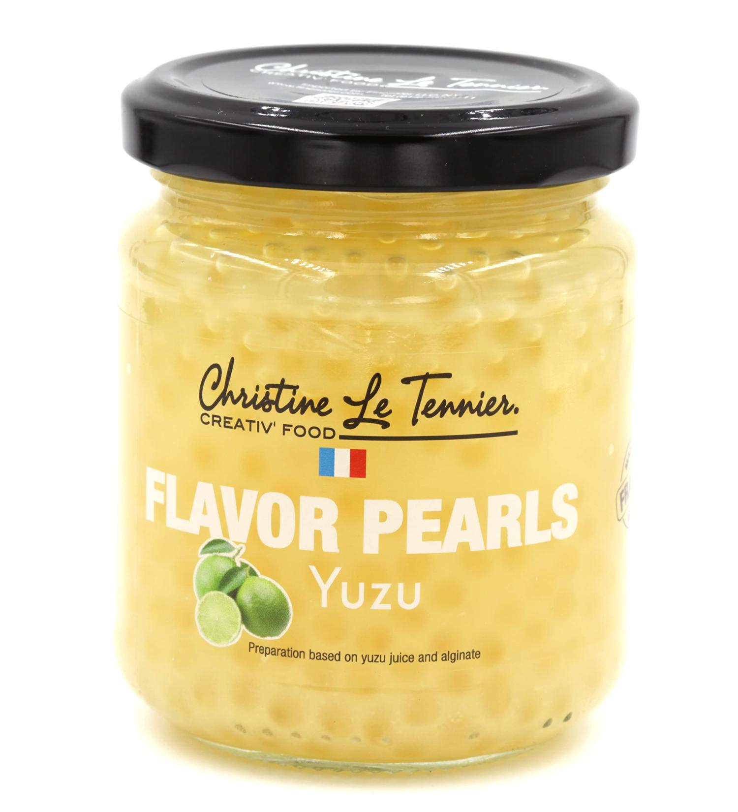 Christine Le Tennier Yuzu Flavor Pearls 7oz Jar - Exquisite Gourmet Taste Experience - Buy Online on SooperMarket.com
