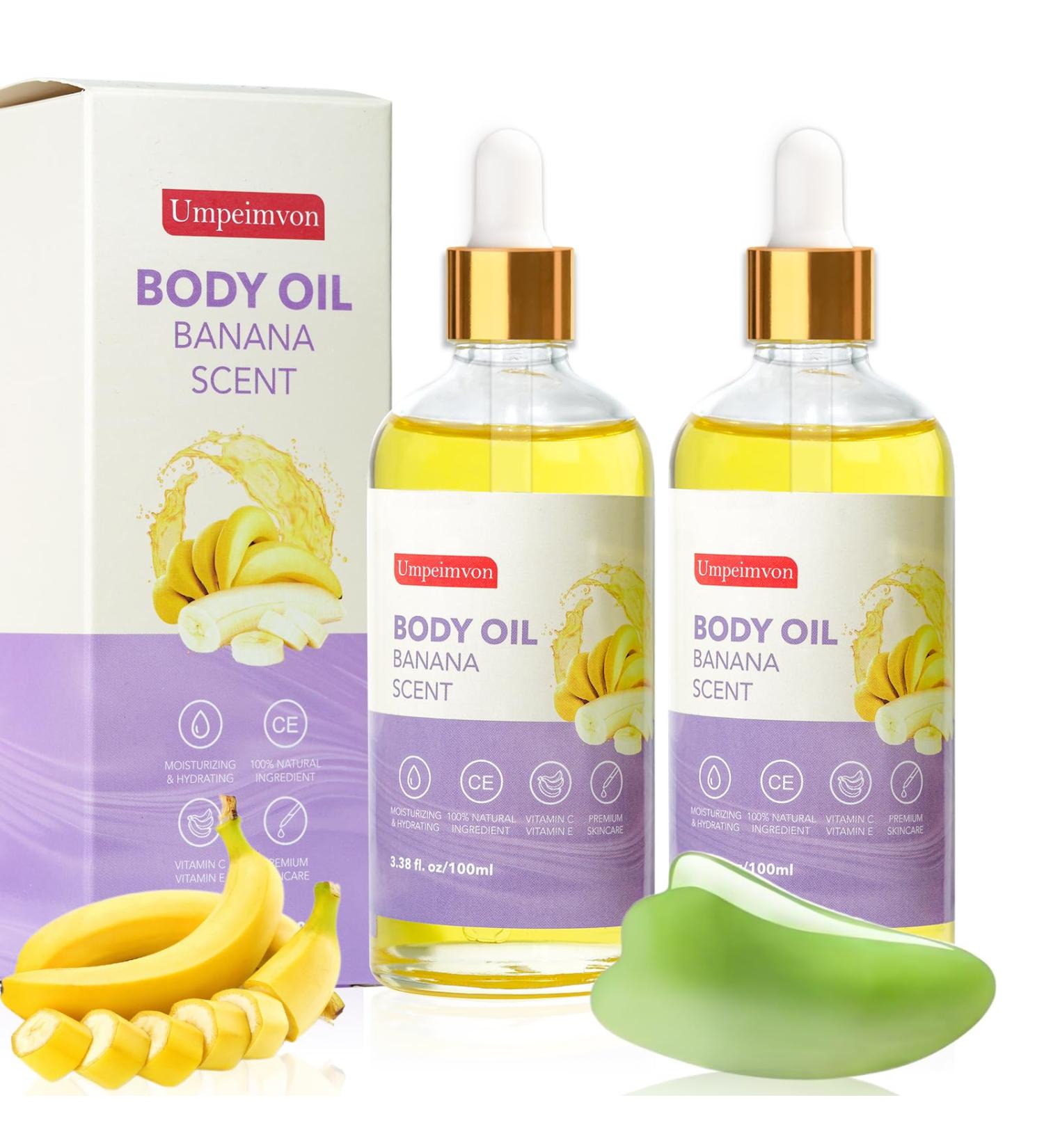 2 Pack Body Banana Juice Oil - Hydrating Vitamin C & E After Shower Moisturizer for Women - International Shipping - Buy Online on SooperMarket.com