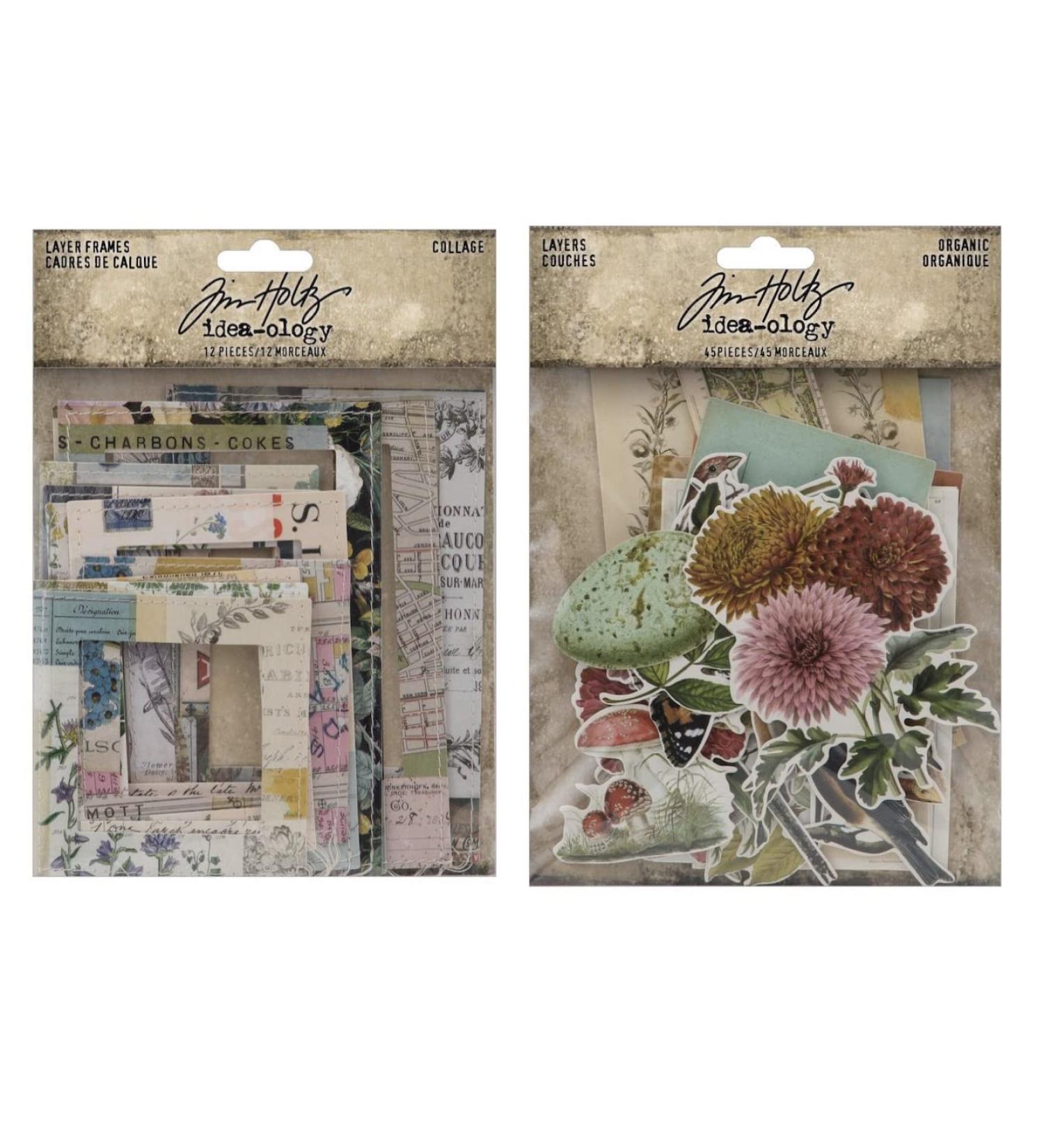 Tim Holtz Idea-Ology Bundle: Organic Layers TH94316 & Collage Layer Frames TH94318 - Spring 2023 Release - Buy Online on SooperMarket.com