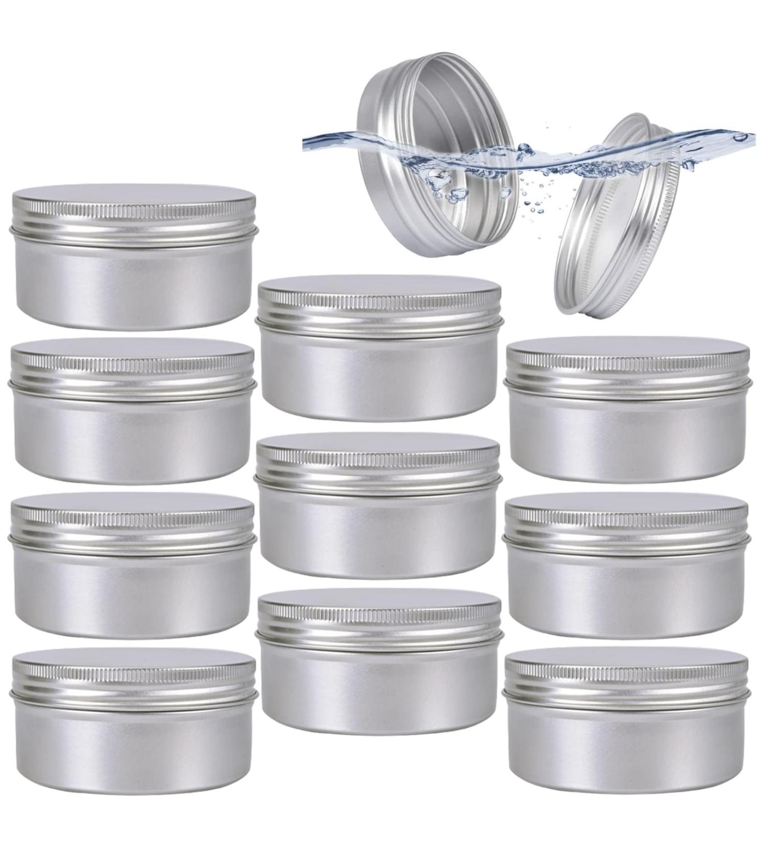 20ml Round Aluminum Doses Set - Empty Screw Lid Cap Containers for Cosmetics Ointments Creams and Candles | Travel-Friendly Tins for DIY Lip Balm & More - Buy Online on SooperMarket.com