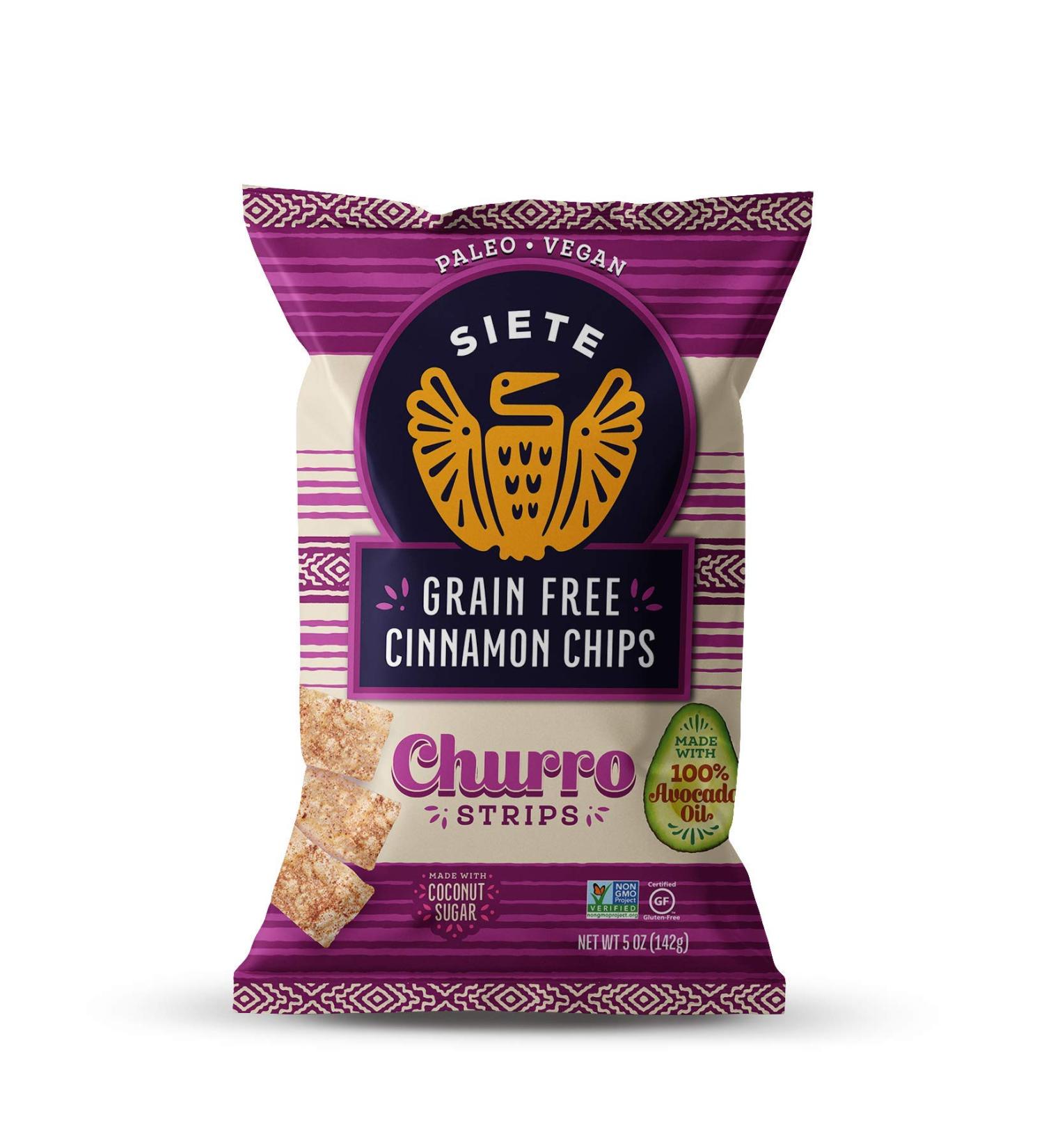 Siete Grain Free Cinnamon Churro Strips 5 oz Bag (3 Pack) - Dairy Free, Paleo, Vegan, Non-GMO, Gluten Free - 5 Ounce Churro Strips (Pack of 3) - Buy Online on SooperMarket.com
