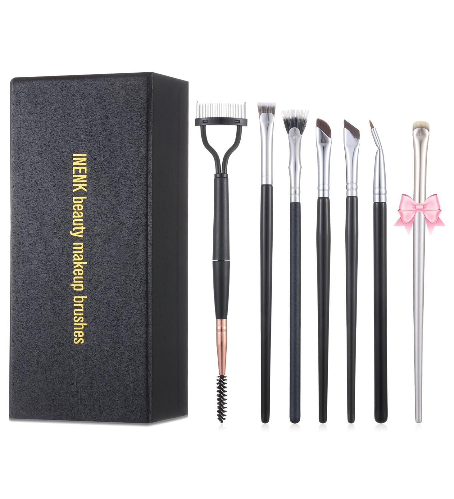 7Pcs Fan-Shaped Eyelash Brush Set | Eyebrow Comb & Mascara Applicator | Double-Head Brow Brushes for Flawless Eye Makeup - Buy Online on SooperMarket.com