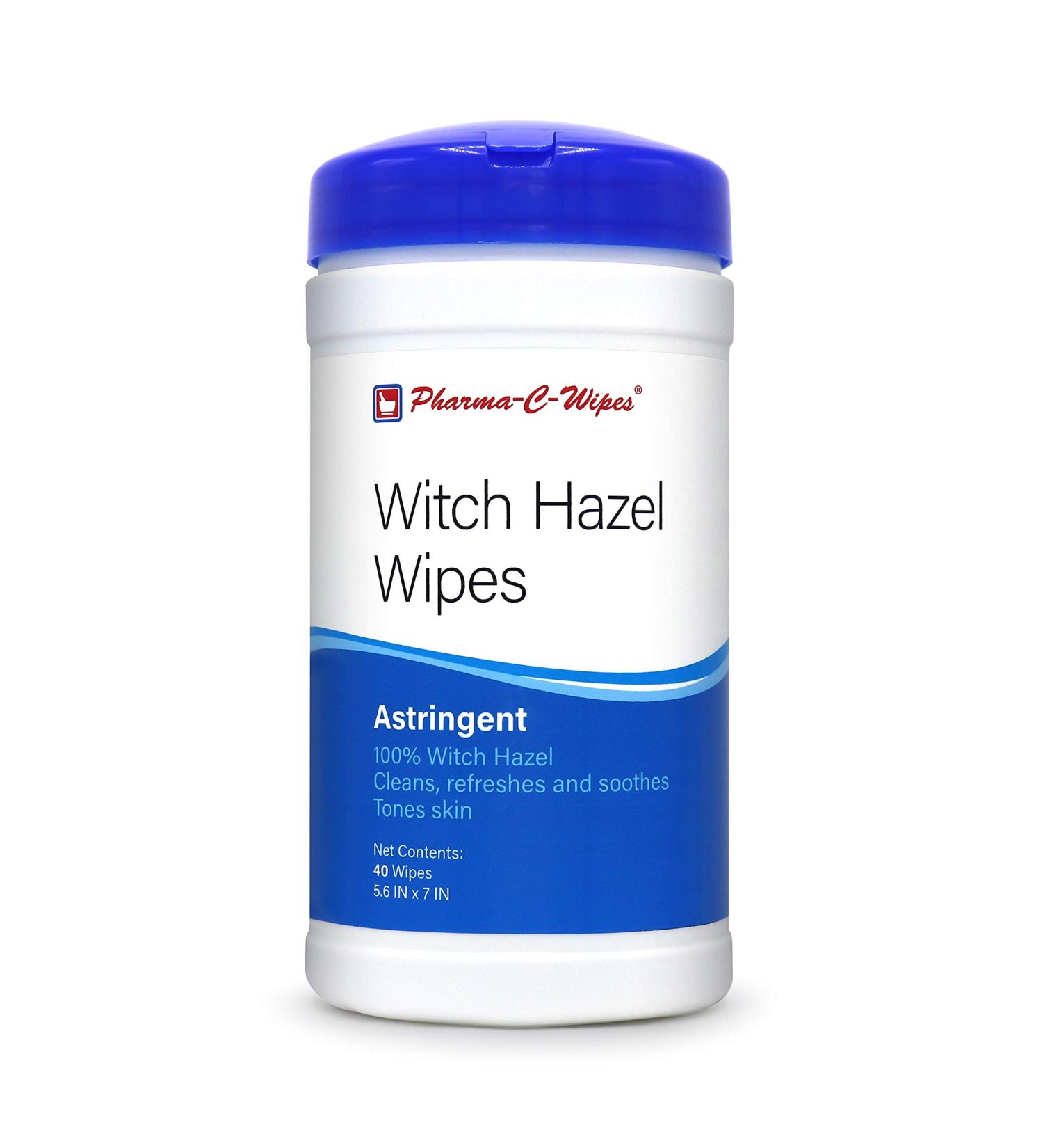 100% Witch Hazel Toner & Astringent Cleansing Wipes - 40 Count Canister (Pack of 1) - Buy Online on SooperMarket.com