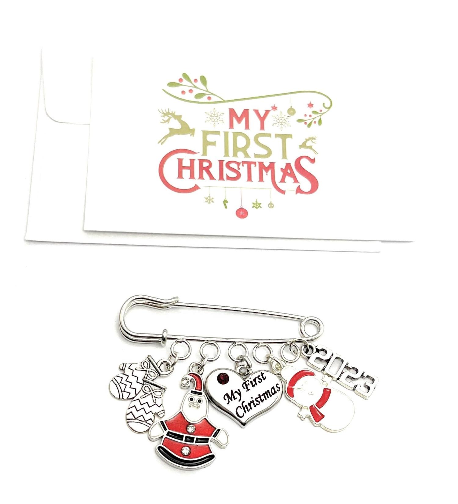 2023 My First Christmas Nappy Pin Keepsake Charms Gift Bag & Card Included - Buy Online on SooperMarket.com