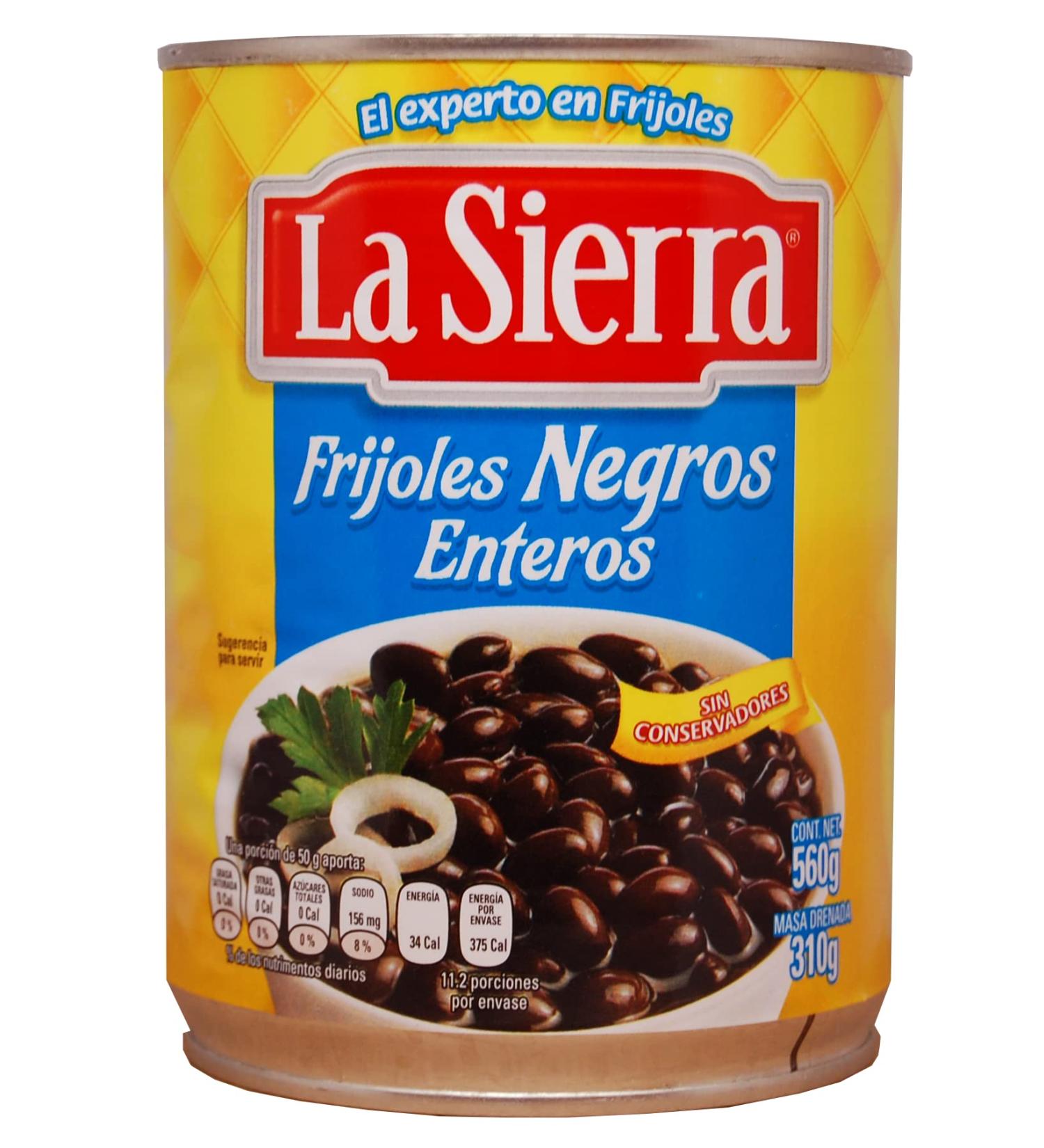 La Sierra Black Whole Beans 12x560g Case/Mexican Frijoles Black Beans Canned Beans Whole Cooked Black Turtle Beans - Buy Online on SooperMarket.com