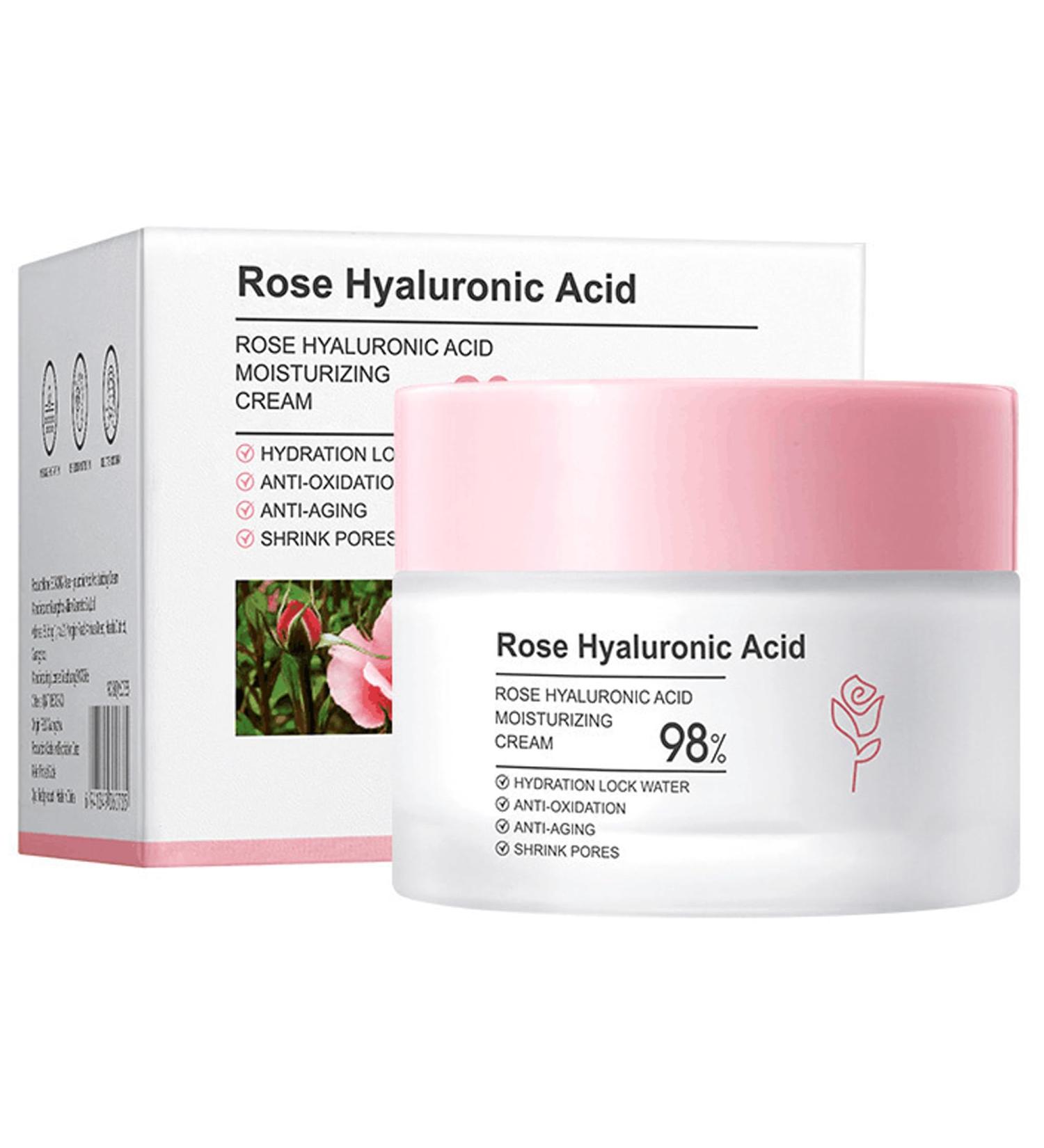 Rose Day Face Cream - Natural Rose Oil & Hyaluronic Acid Moisturizer for Dry Skin | Revitalizing & Firming - Buy Online on SooperMarket.com
