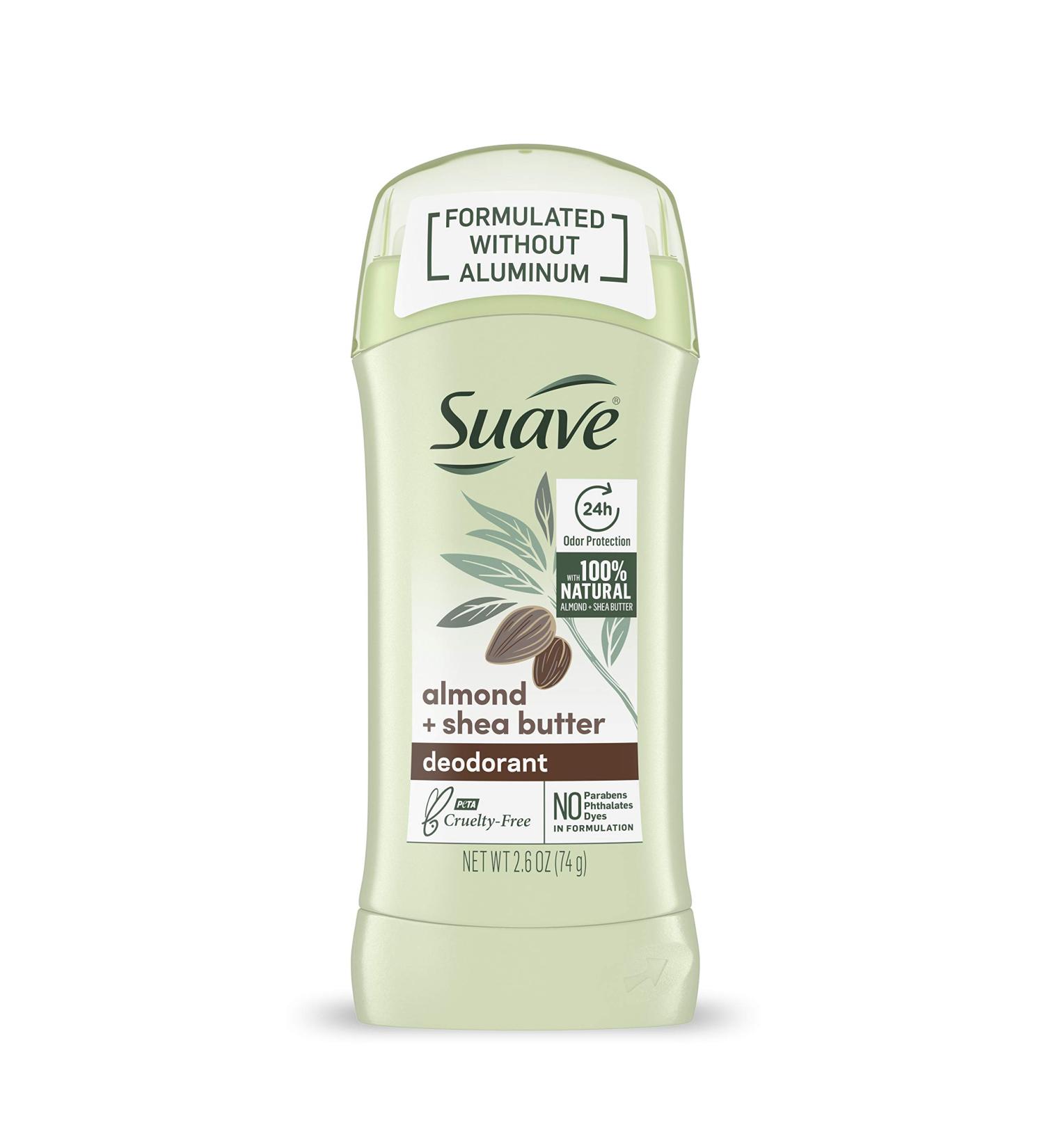 Suave Aluminum-Free Deodorant for Women | 24-Hour Odor Protection | Almond & Shea Butter | 2.6 oz - Buy Online on SooperMarket.com