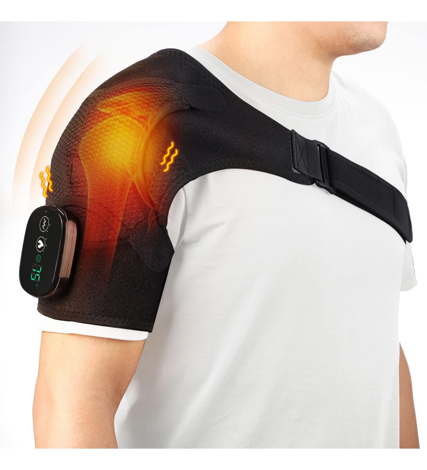 Heated Shoulder Massager Brace Support with Vibration Heating Electric Shoulder Wrap with Massage 3 Modes Cordless Vibration Shoulder Pad for Men and Women Fits for Left or Right Shoulder Black Black Large - Buy Online on SooperMarket.com